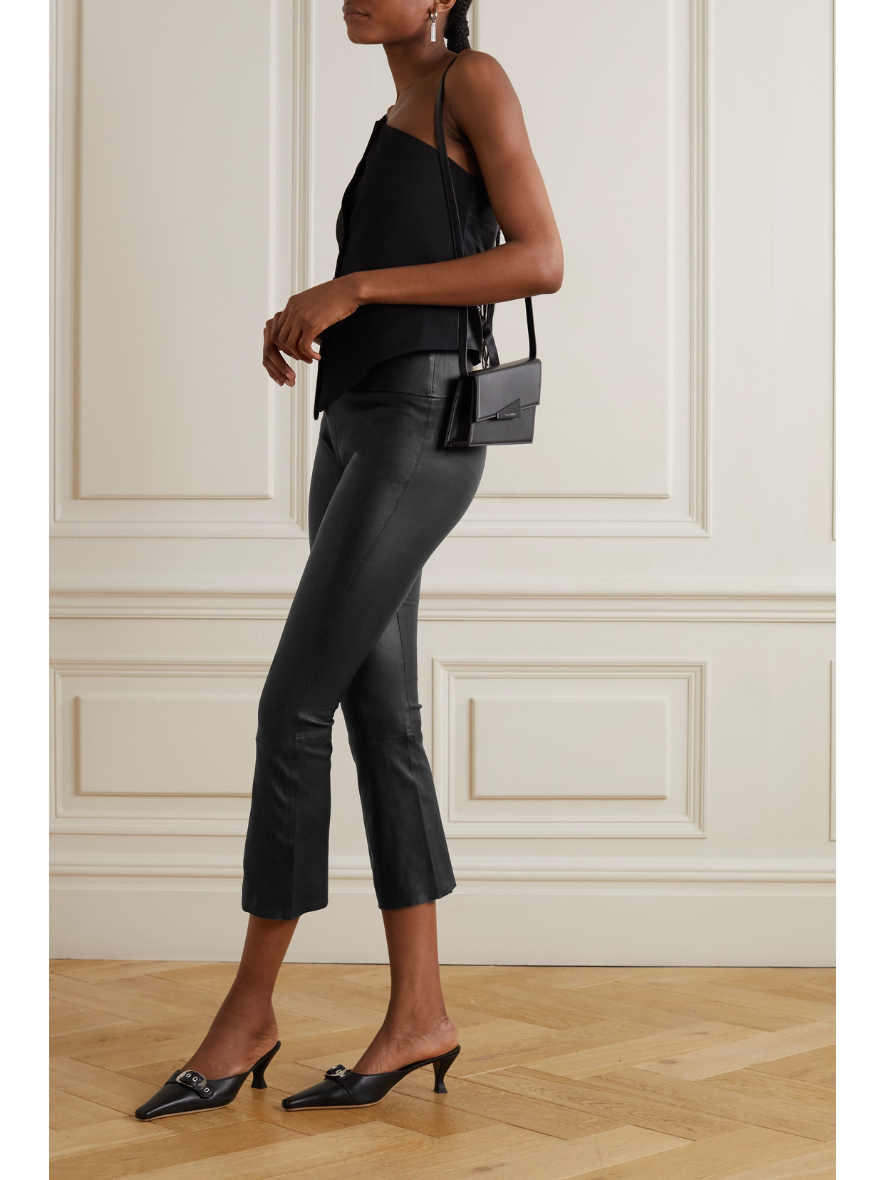 Sprwmn French Leather Ankle Legging In Black In Black