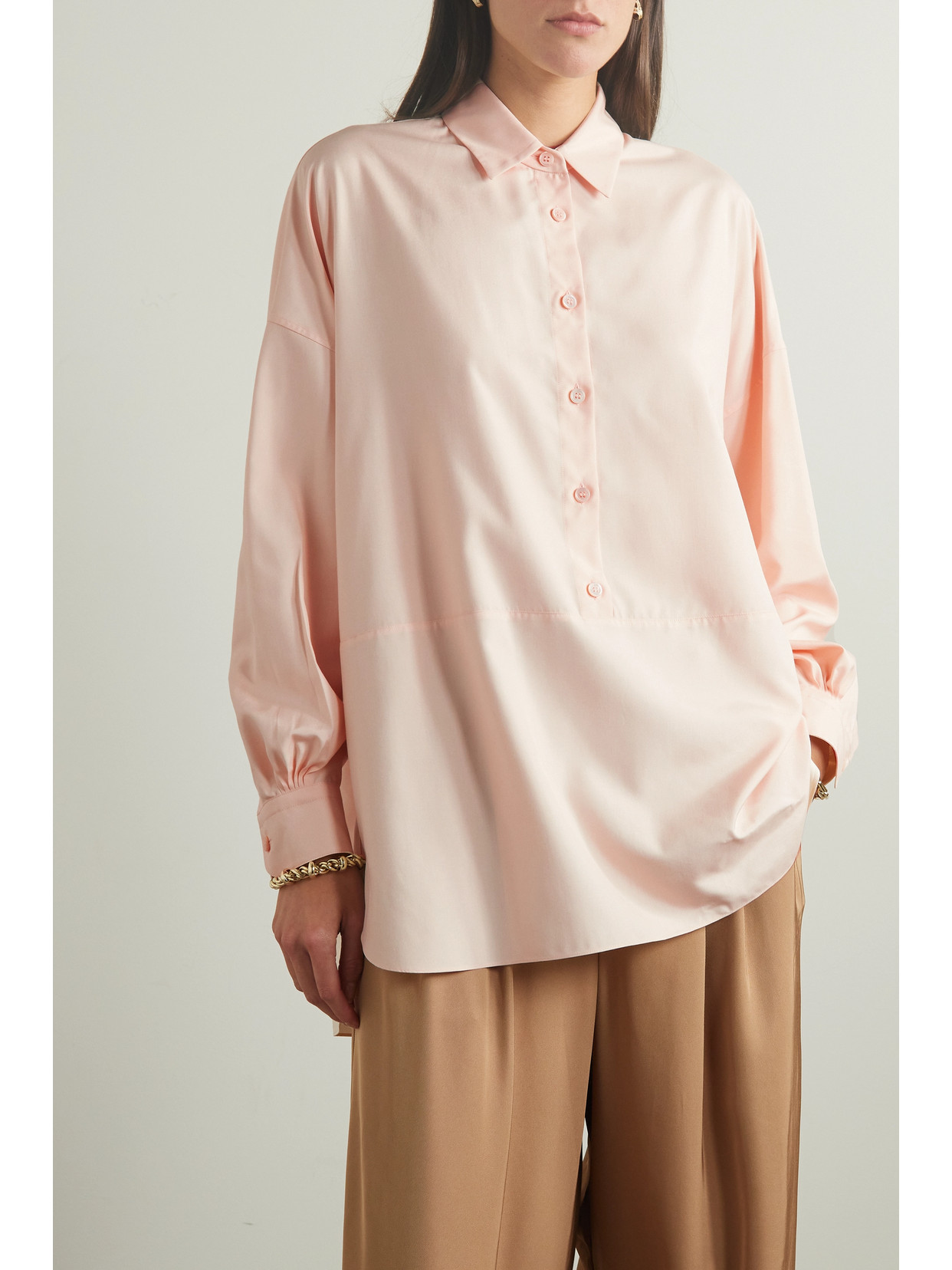 Shop Loro Piana Sveva Silk Shirt In Off-white