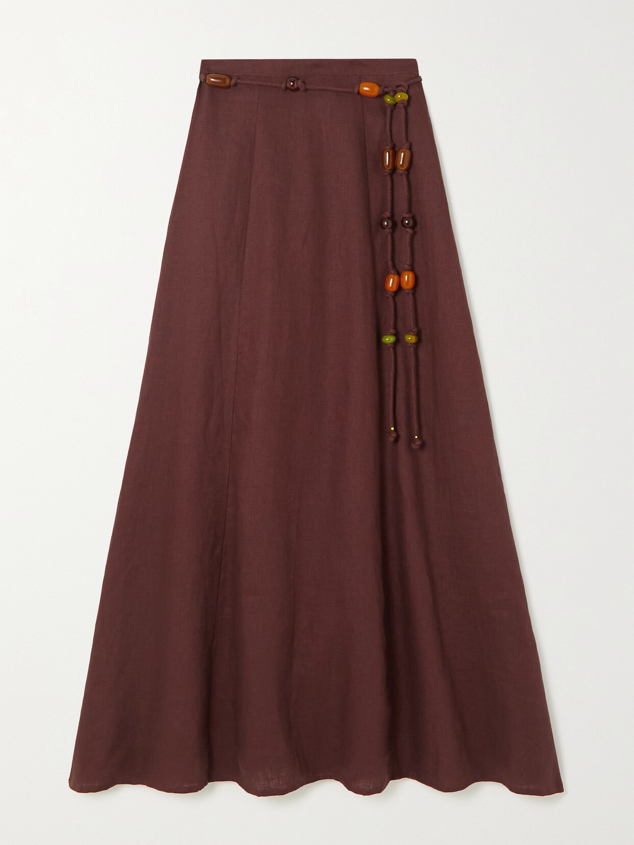 Faithfull The Brand - + Net Sustain + Monikh Es Raco Paneled Linen Maxi Skirt - Brown