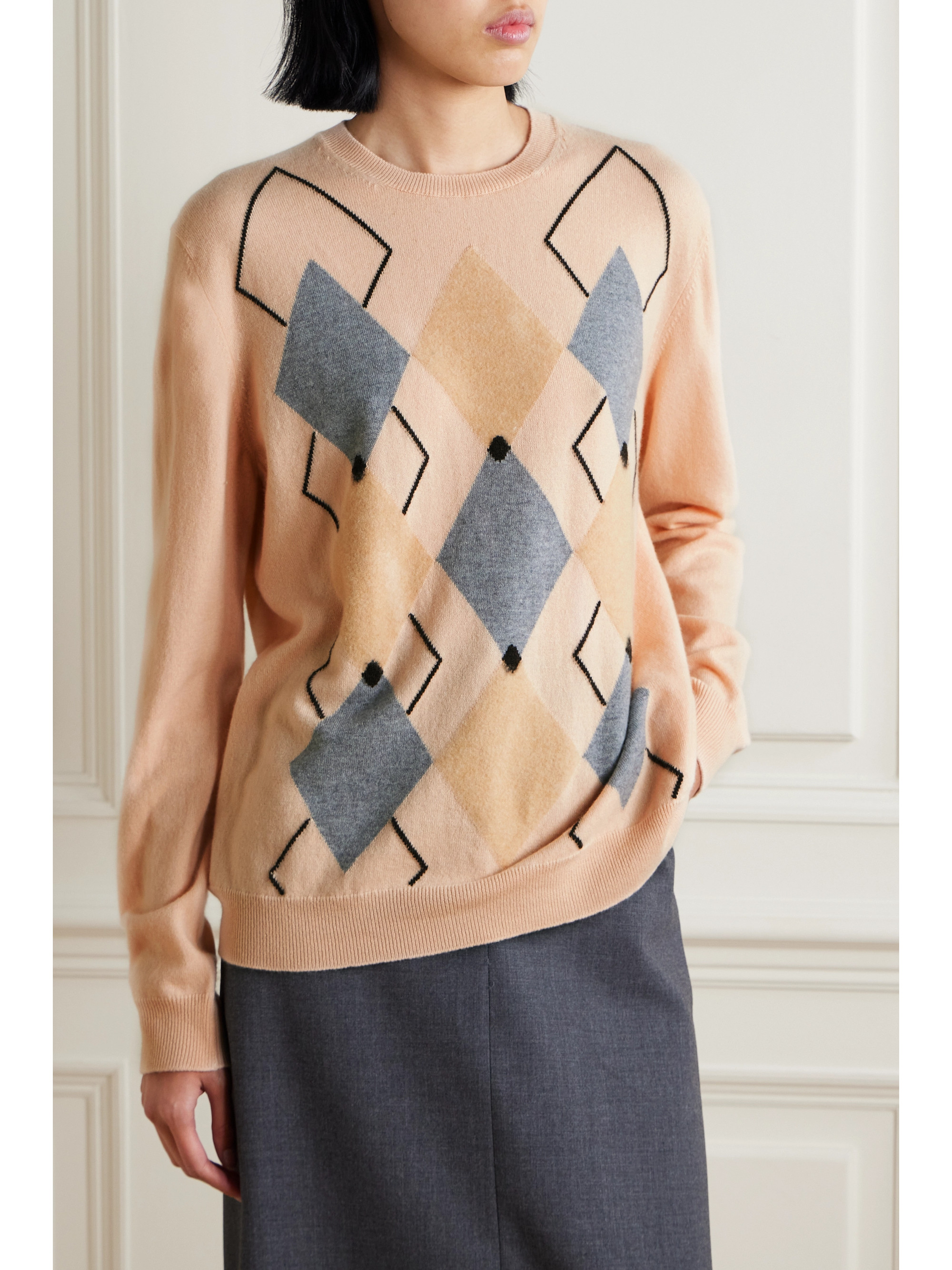 Loro Piana Lower Hutt argyle intarsia-knit cashmere sweater