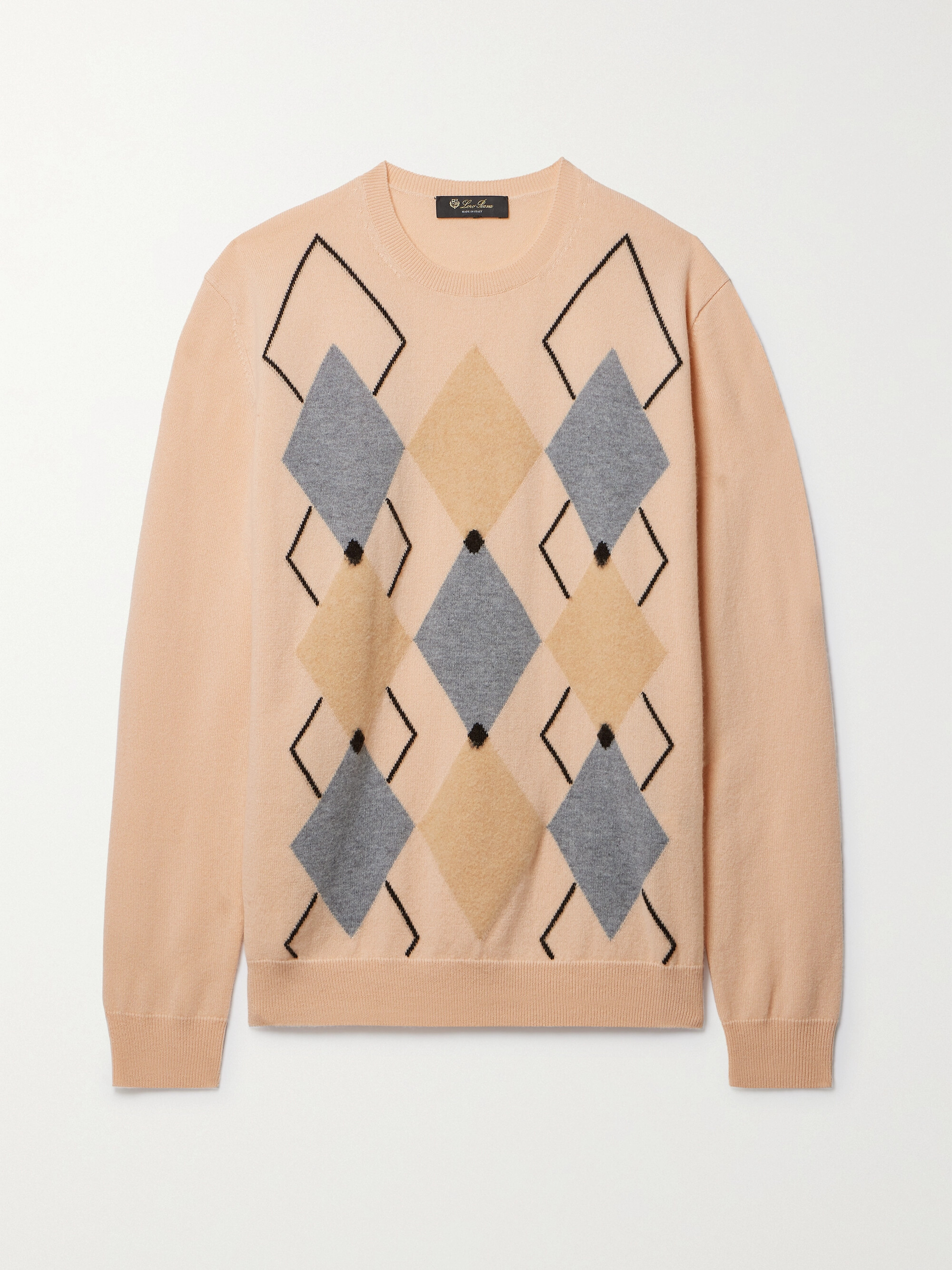 Loro Piana Lower Hutt argyle intarsia-knit cashmere sweater