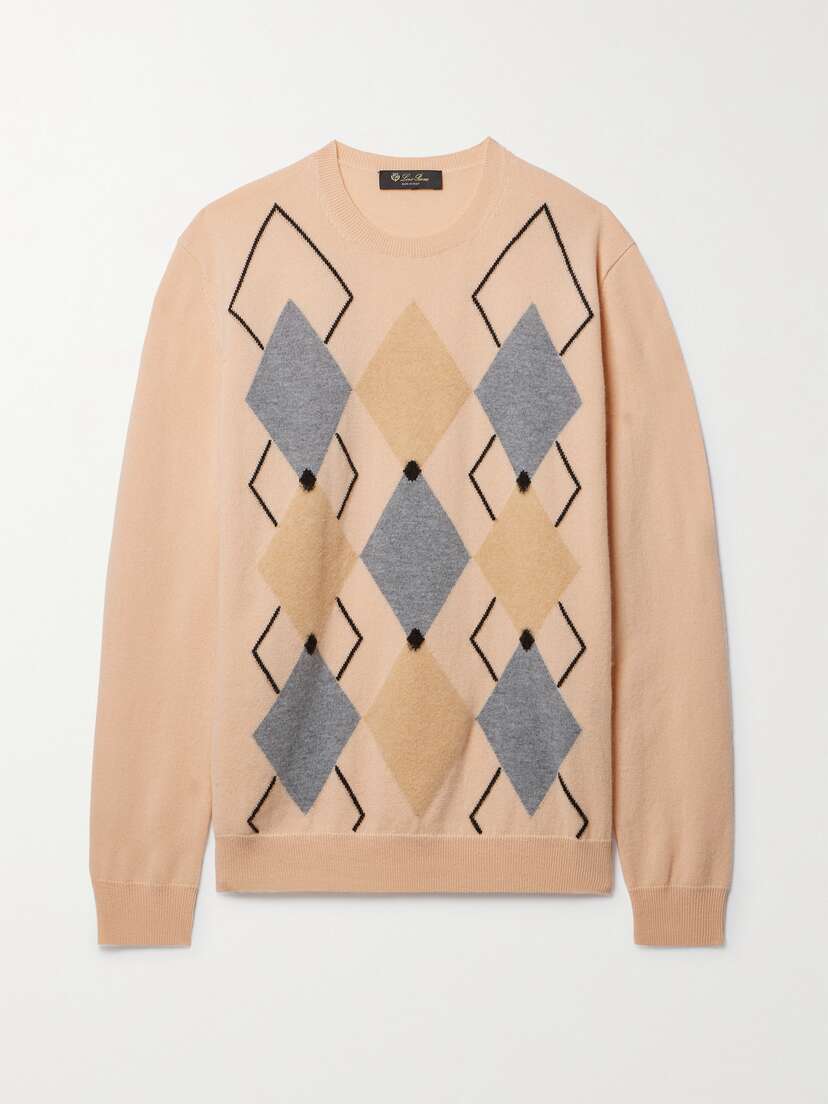 Loro Piana Lower Hutt Argyle Intarsia-knit Cashmere Sweater