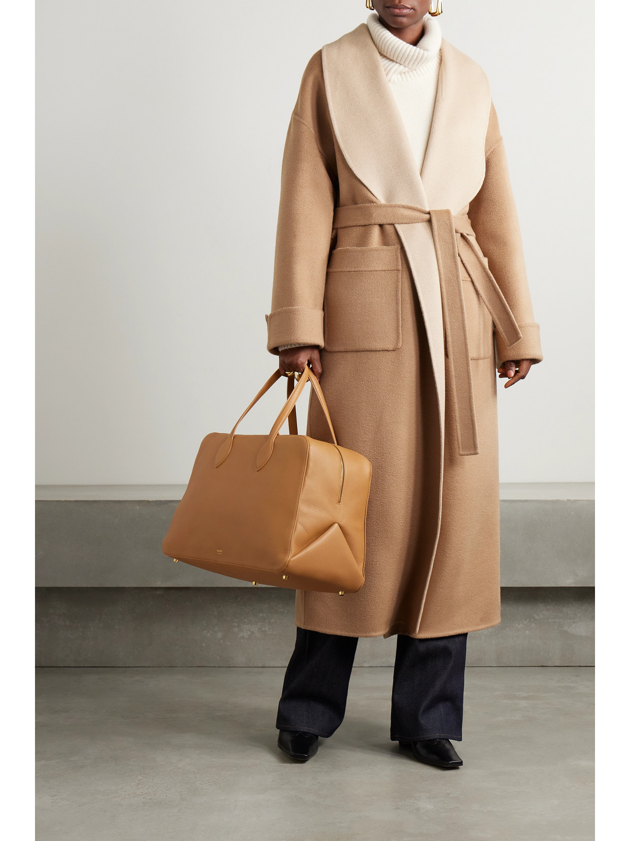 Shop Loro Piana Capp Guilmar Belted Camel Hair And Wool-blend Coat In Brown