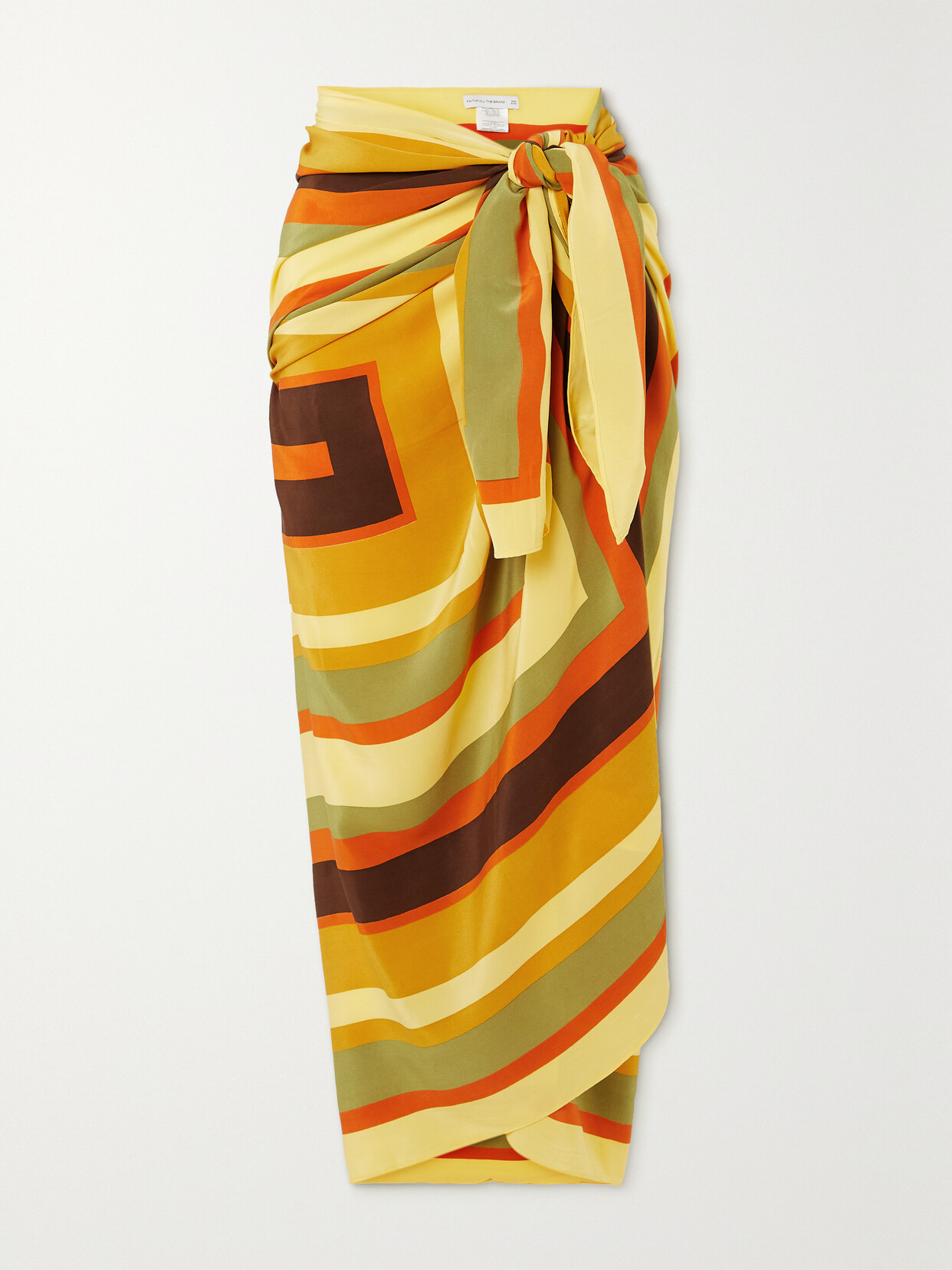 Faithfull The Brand - + Net Sustain + Monikh Fátima Printed Silk-crepe Pareo - Yellow