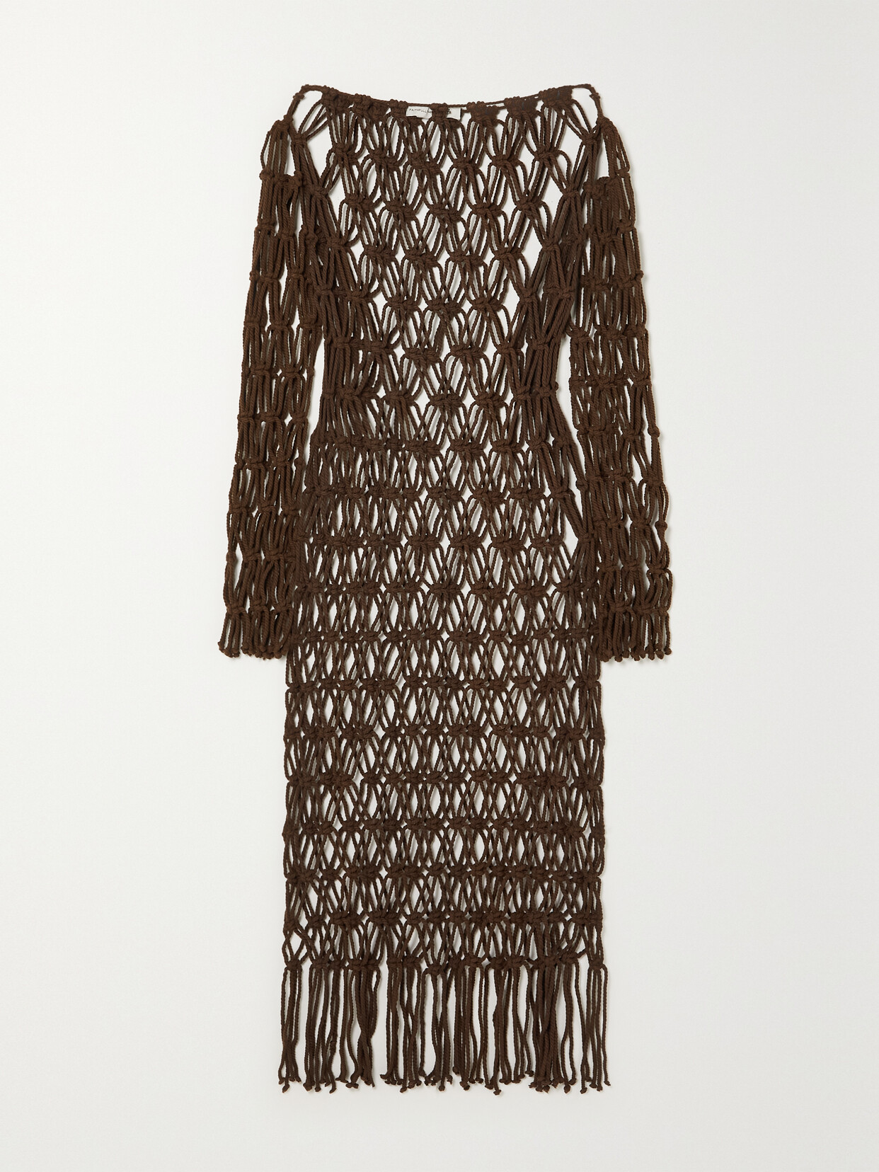 Faithfull The Brand - + Net Sustain + Monikh Sintra Fringed Macramé Cotton Dress - Brown