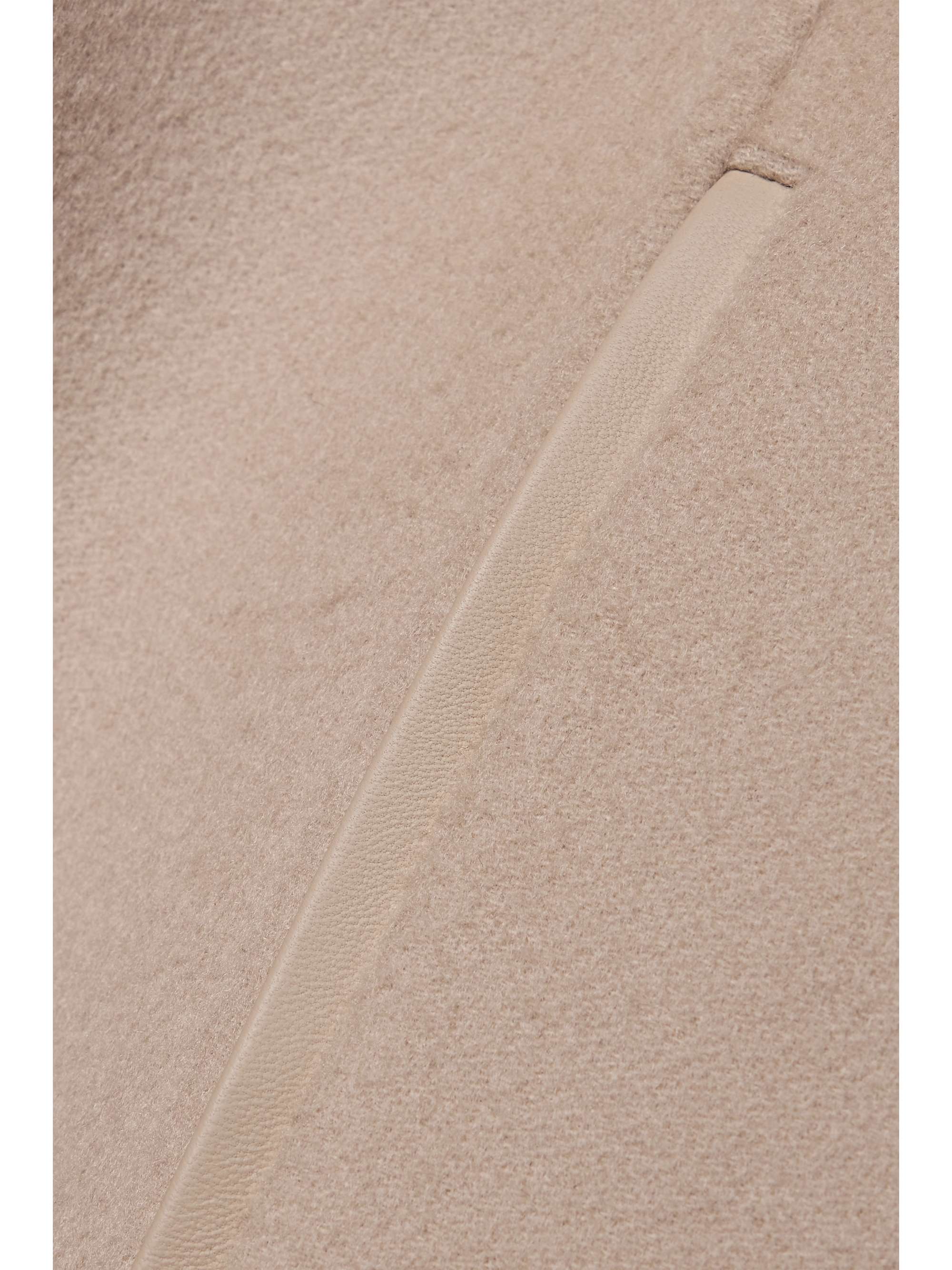 LORO PIANA Belted leather-trimmed cashmere cape