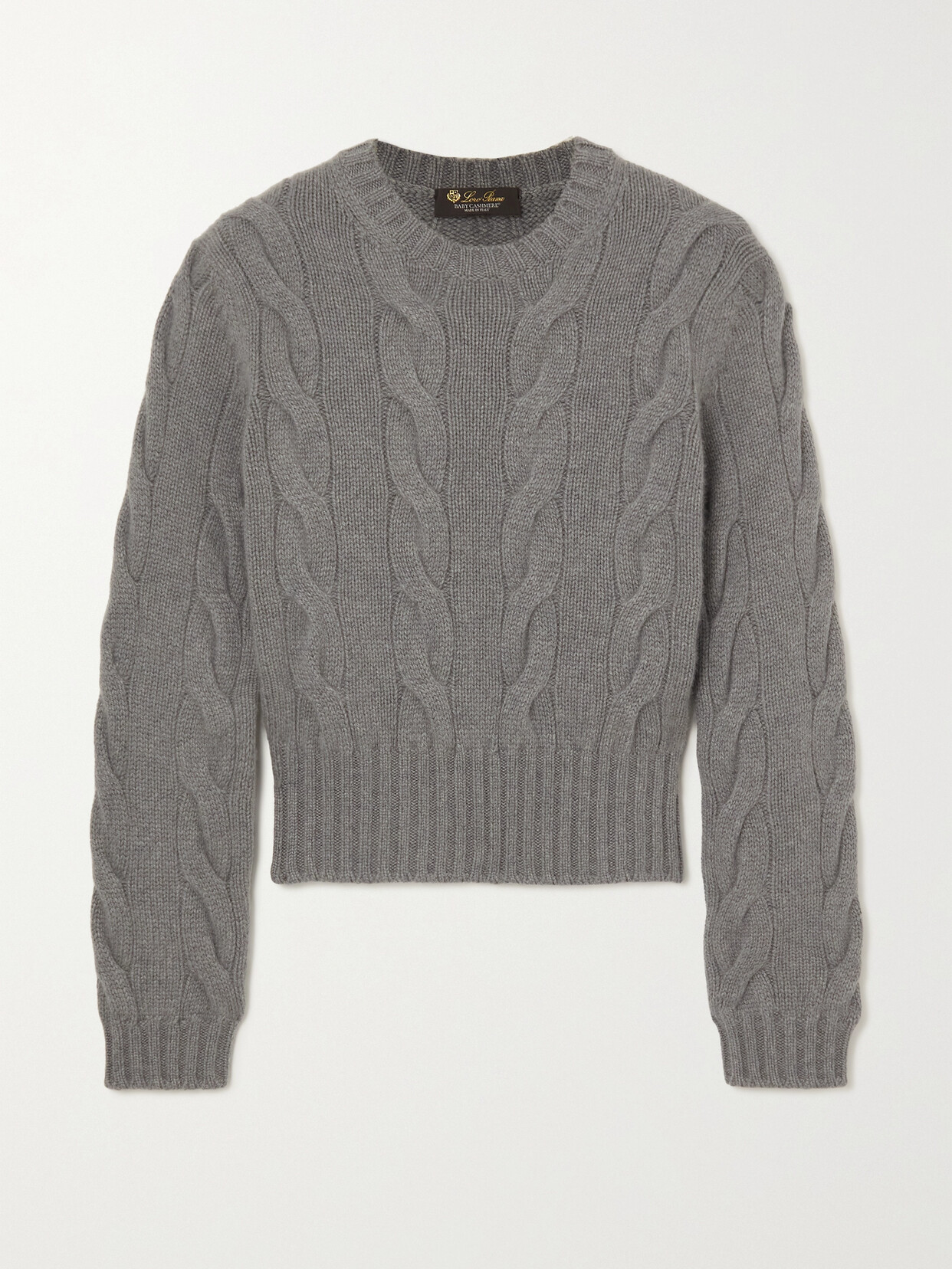 Loro Piana Cable-knit Cashmere Sweater In Gray