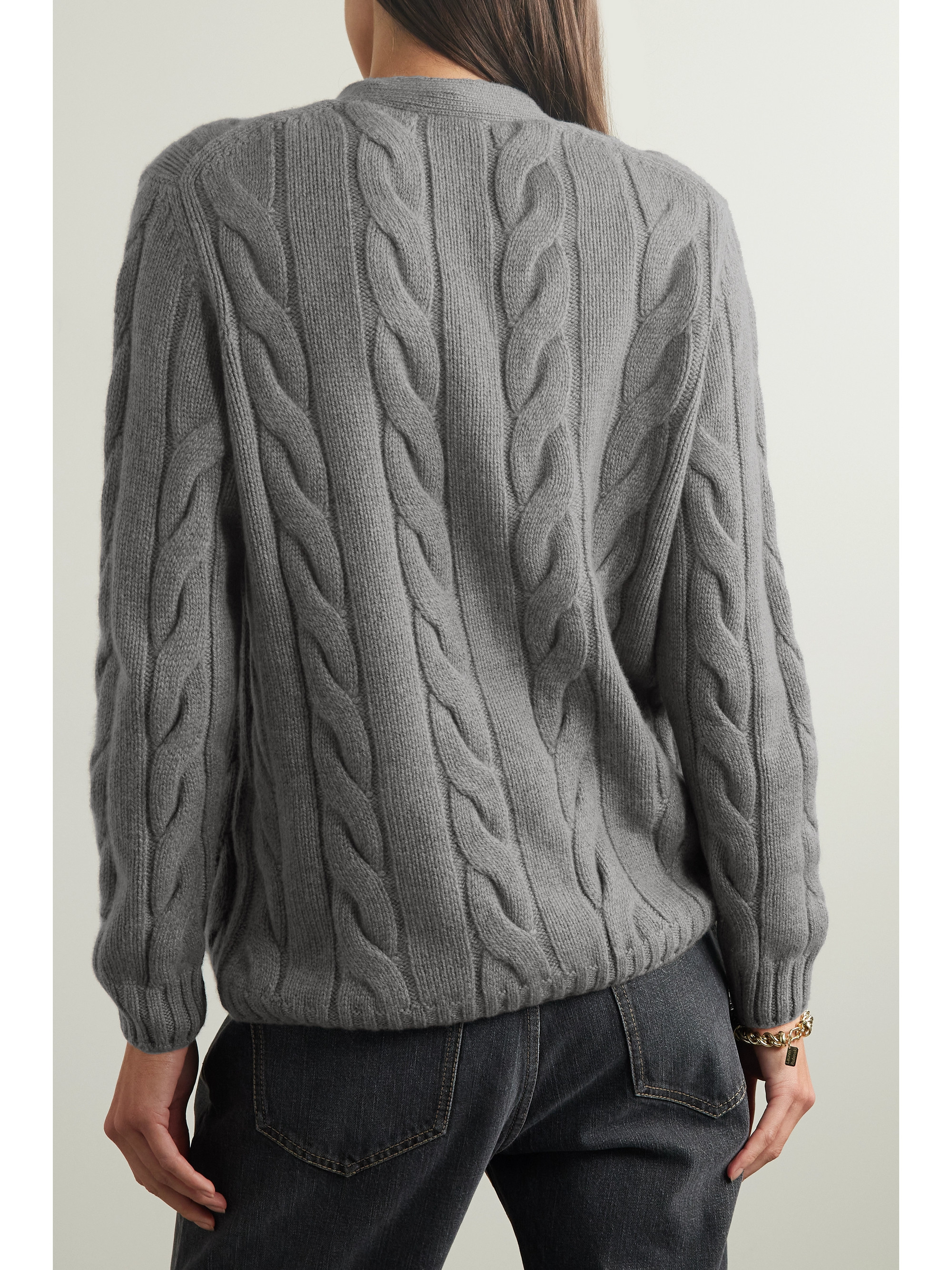 Loro Piana Napier cable-knit cashmere cardigan