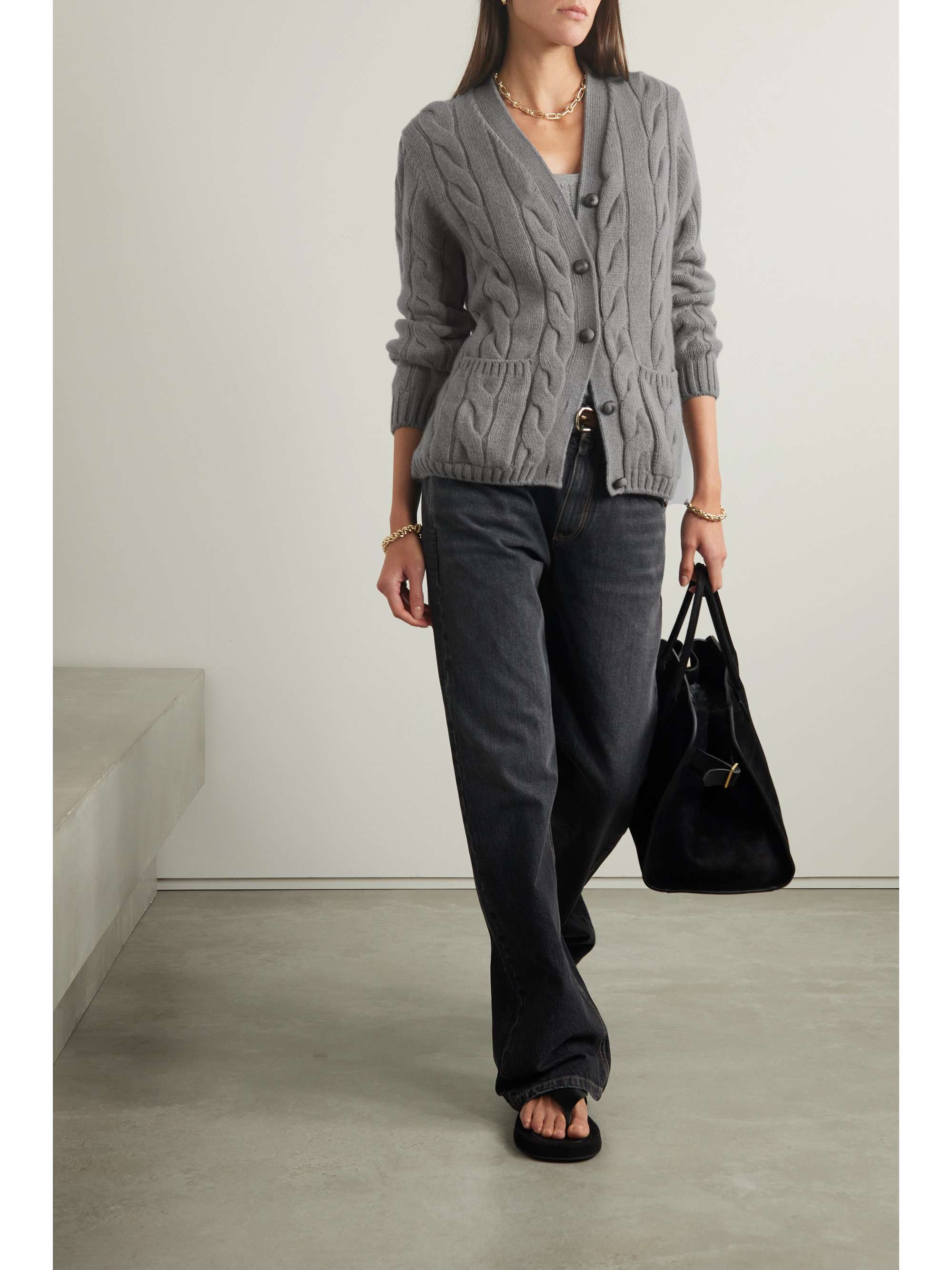 LORO PIANA Napier cable-knit cashmere cardigan | NET-A-PORTER