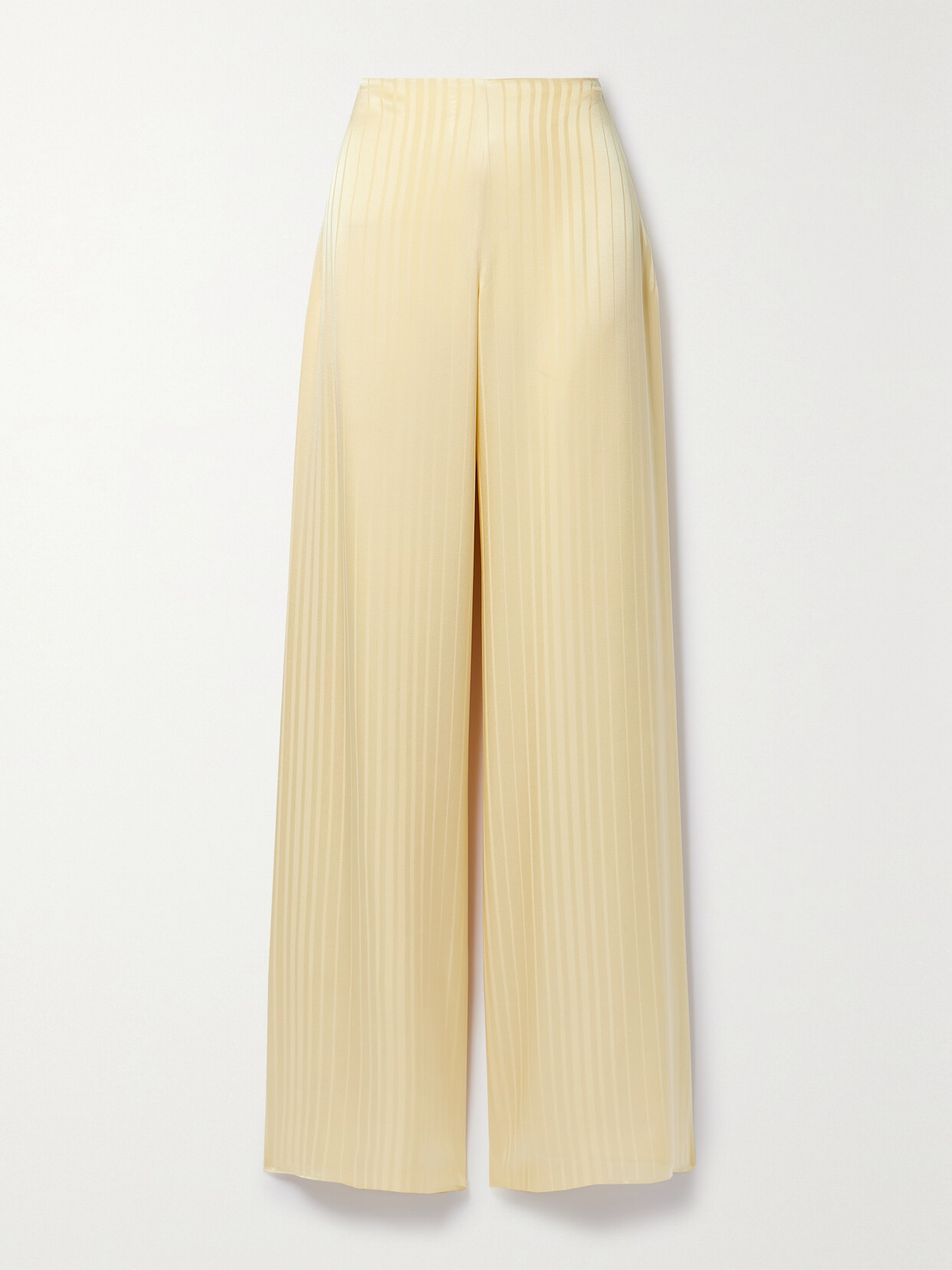 Loro Piana - Dresden Silk-satin Jacquard Wide-leg Pants - Yellow