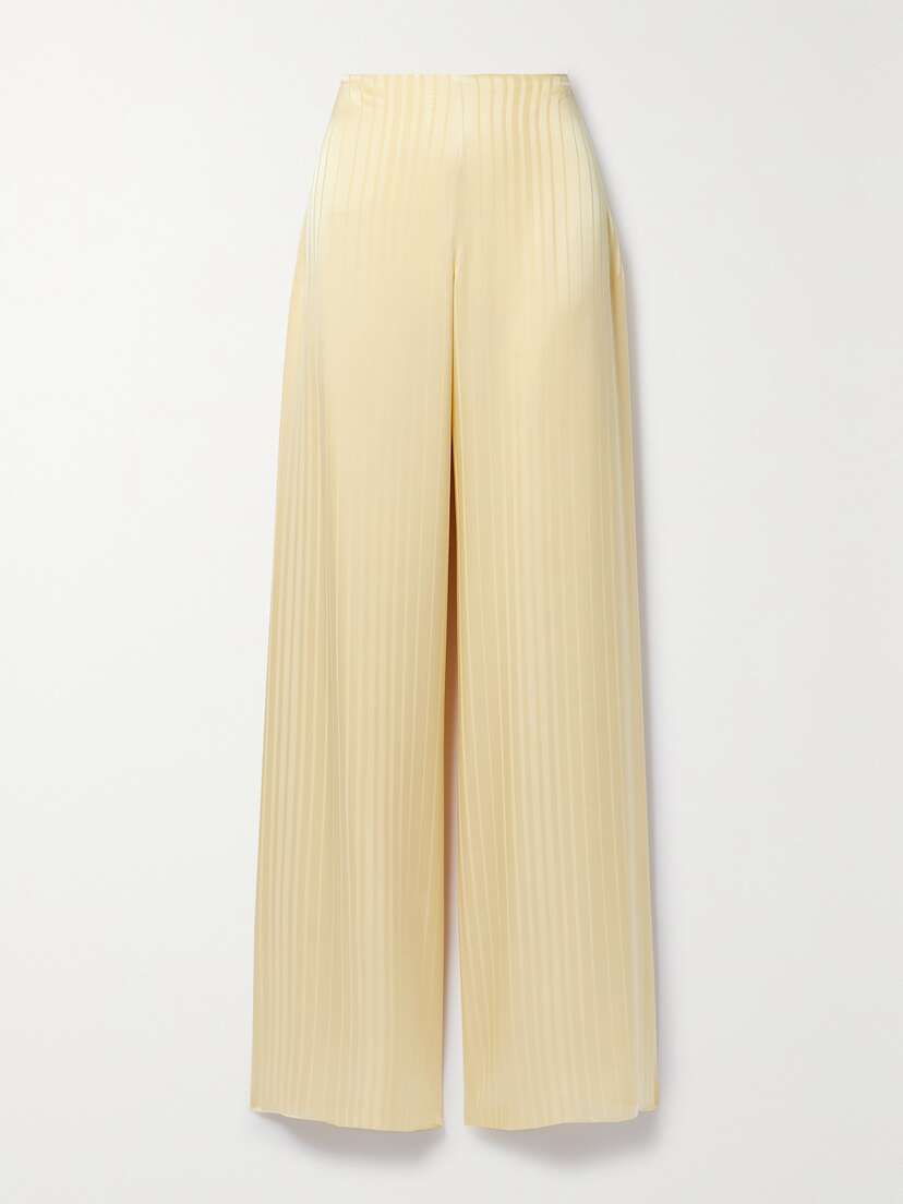 Loro Piana Dresden Silk-satin Jacquard Wide-leg Pants