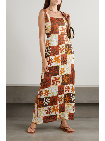 Faithfull + NET SUSTAIN + Monikh Azalea printed linen maxi dress