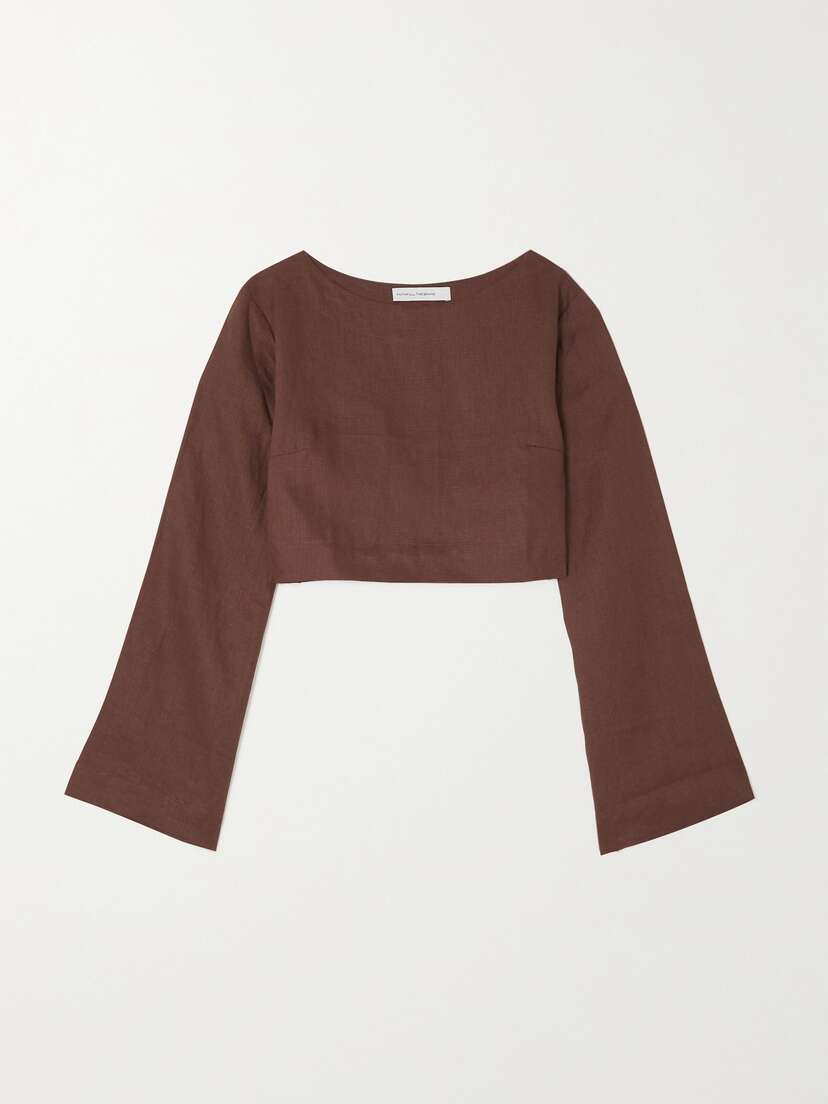 Faithfull + Net Sustain + Monikh Menorca Cropped Linen Top