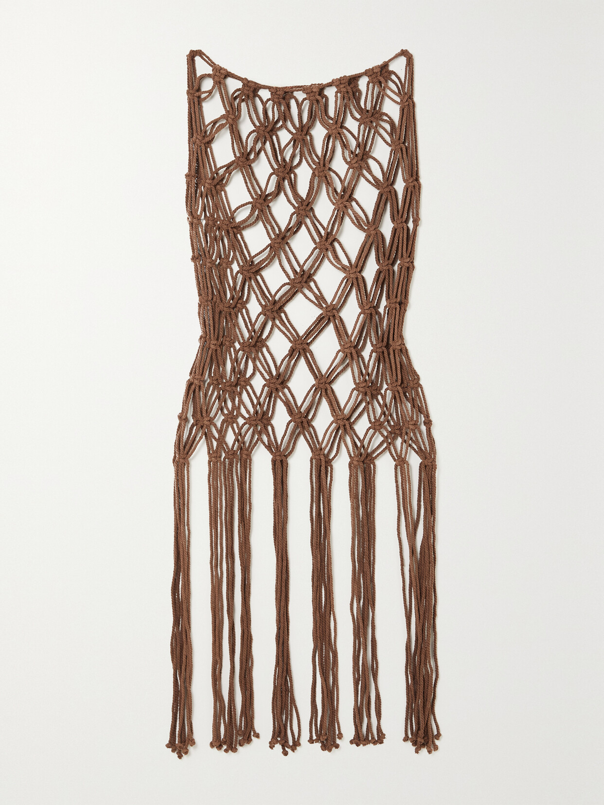 Faithfull The Brand - + Net Sustain + Monikh Amália Fringed Macramé Cotton Tunic - Neutrals