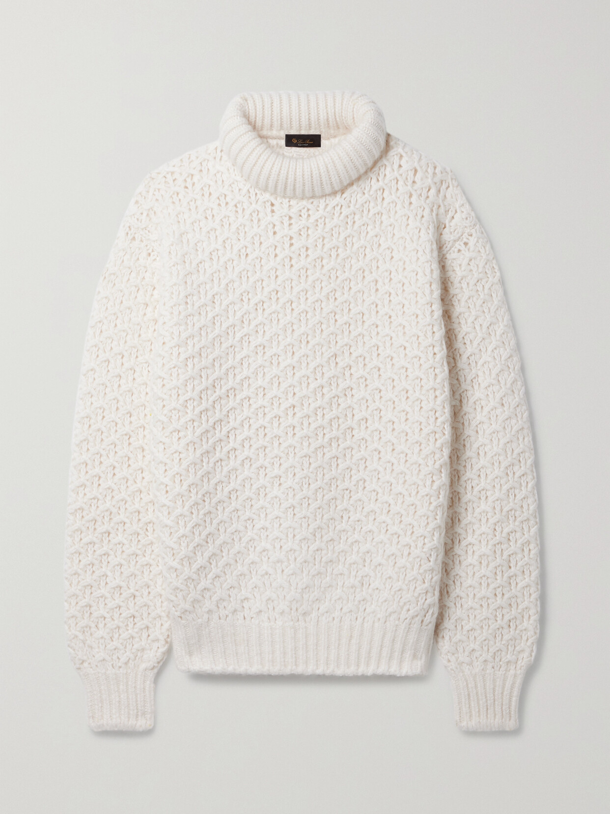 Loro Piana Cashmere And Silk-blend Turtleneck Jumper In Ivory