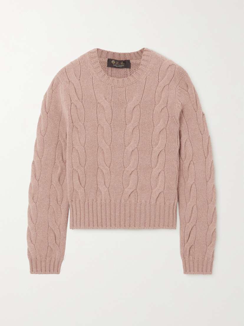 Loro Piana Cropped Cable-knit Cashmere Sweater