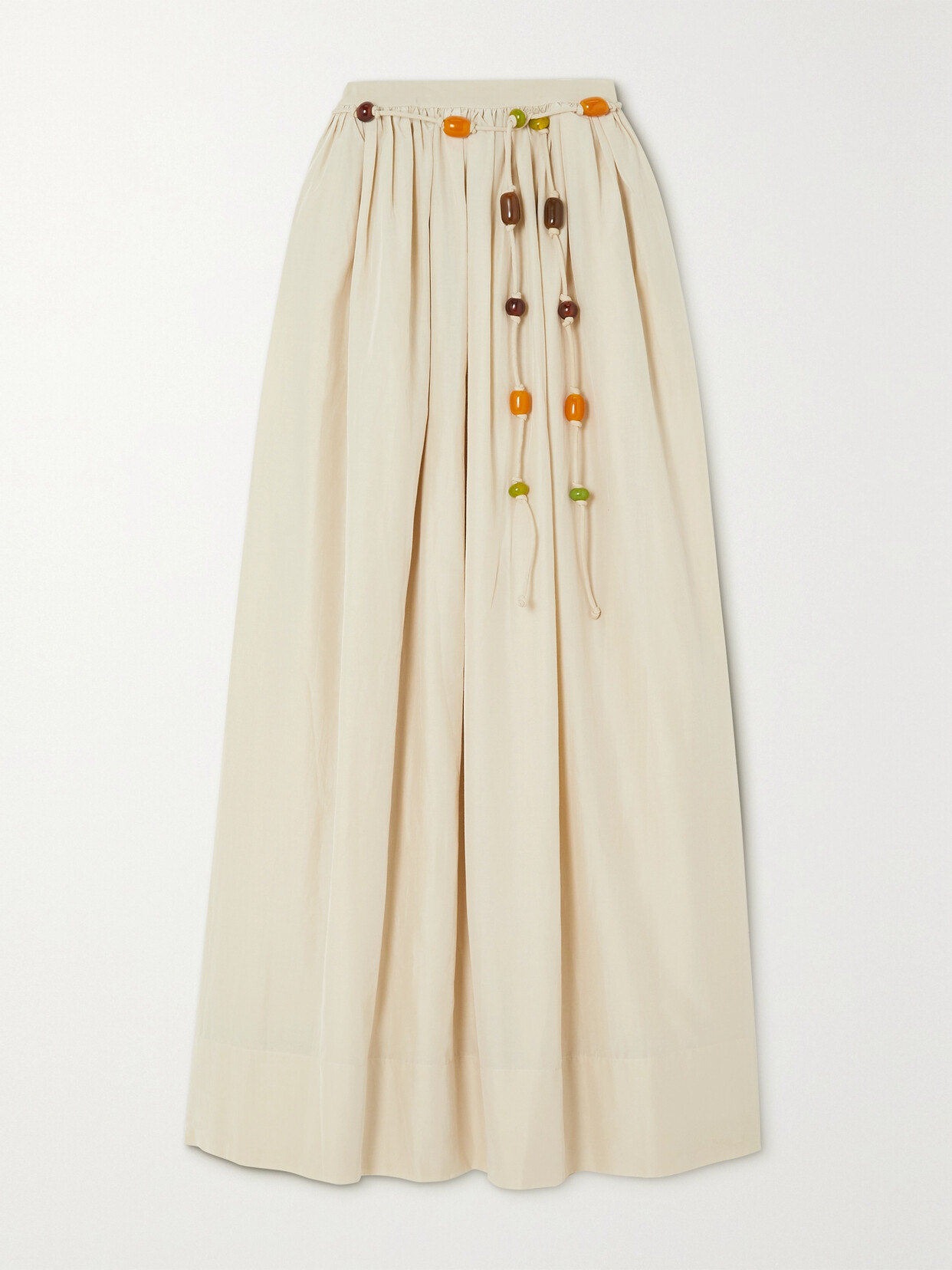 Faithfull The Brand - + Net Sustain + Monikh Oliveira Belted Silk And Cotton-blend Maxi Skirt - Cream