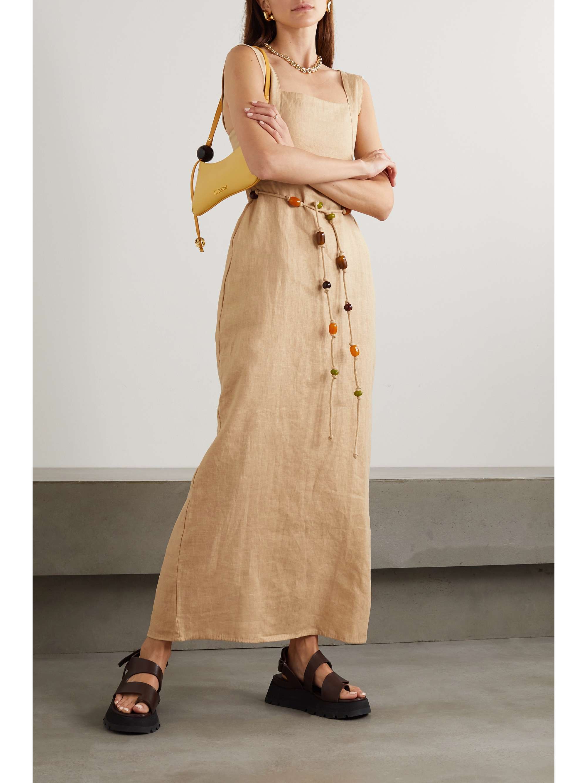 FAITHFULL THE BRAND + NET SUSTAIN + Monikh Azalea belted linen maxi dress