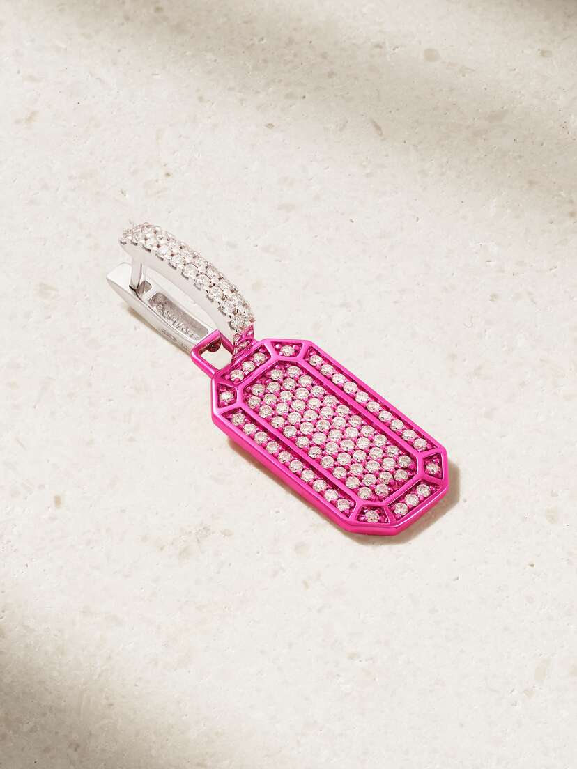 EÉRA Small Tag White Gold Diamond Single Earring