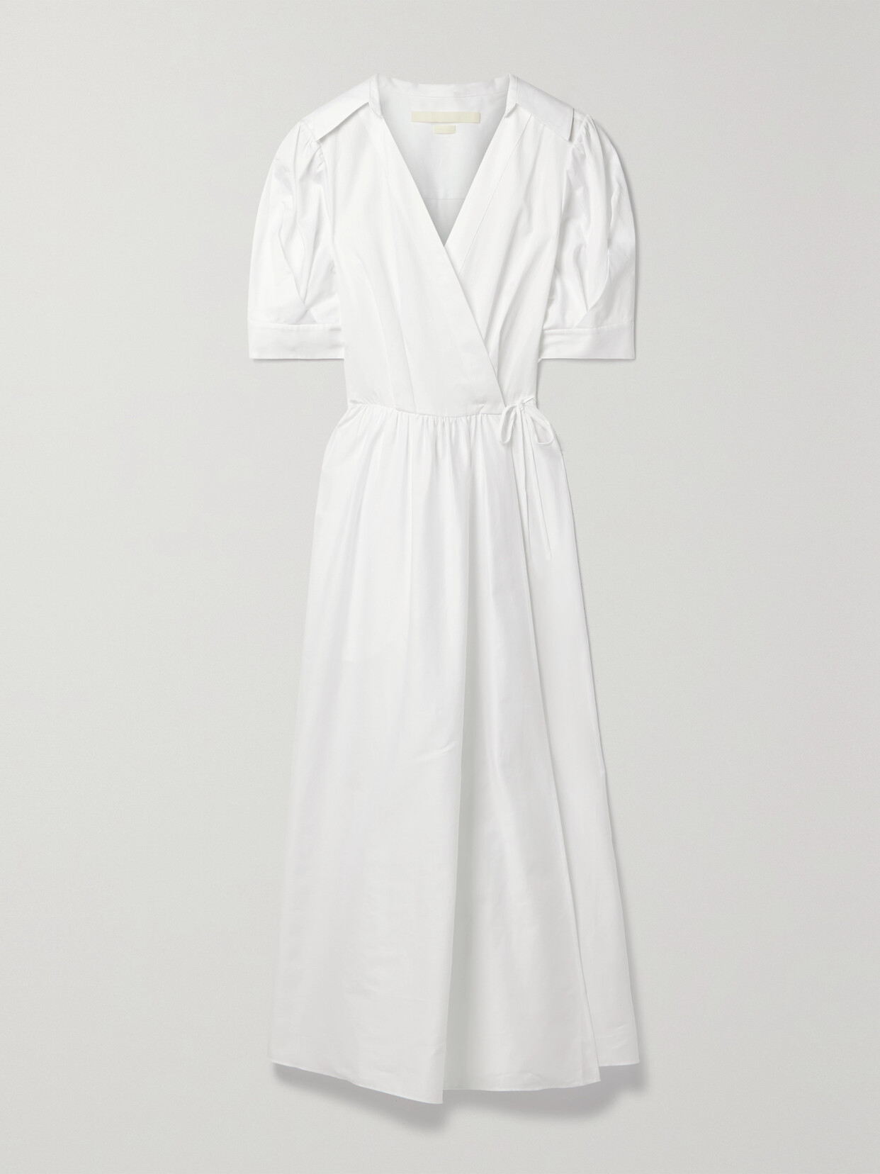 Jason Wu Collection - Gathered Cotton-sateen Midi Wrap Dress - White