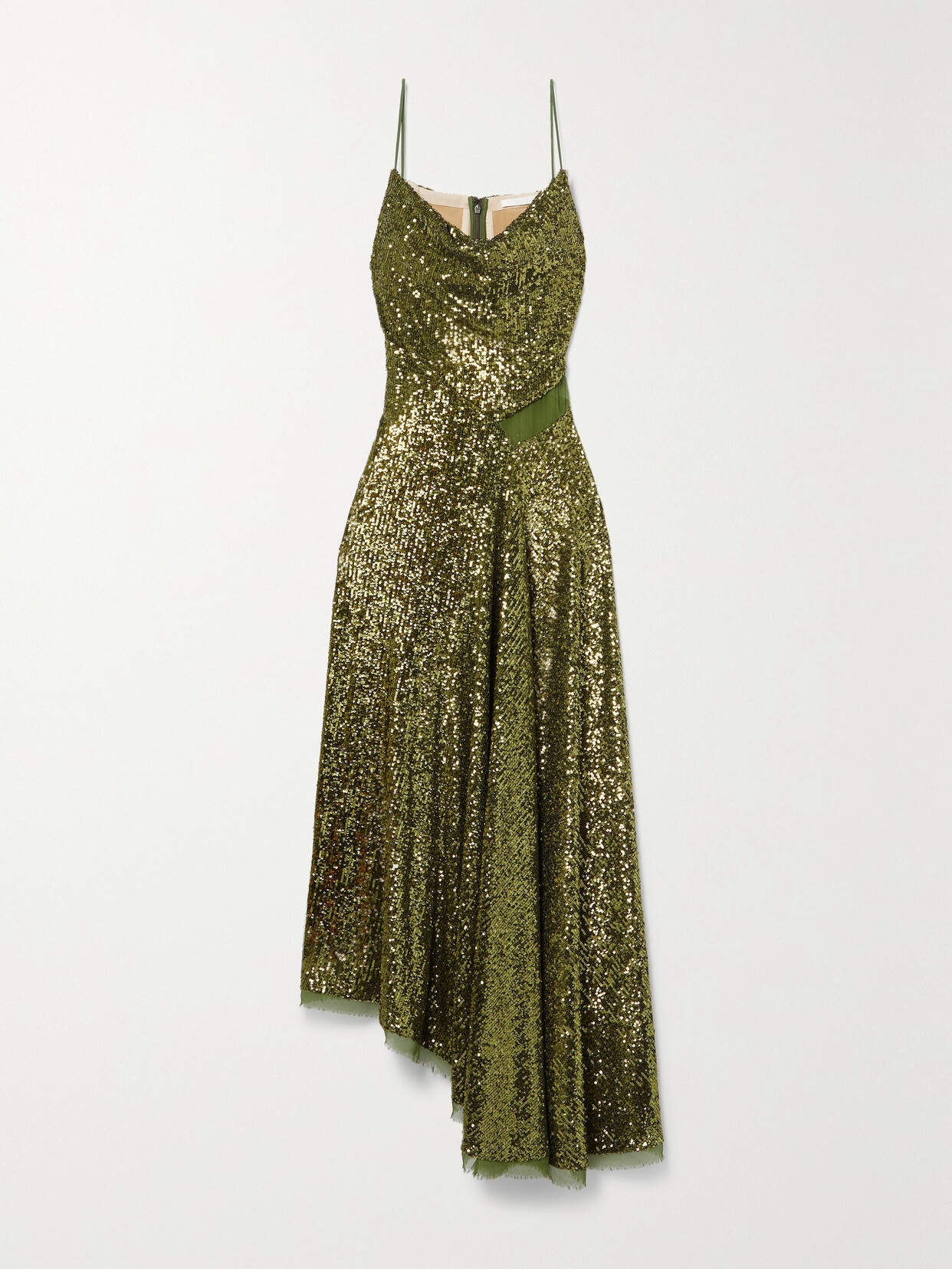 Jason Wu Collection Asymmetric Sequined Chiffon Maxi Dress - Green