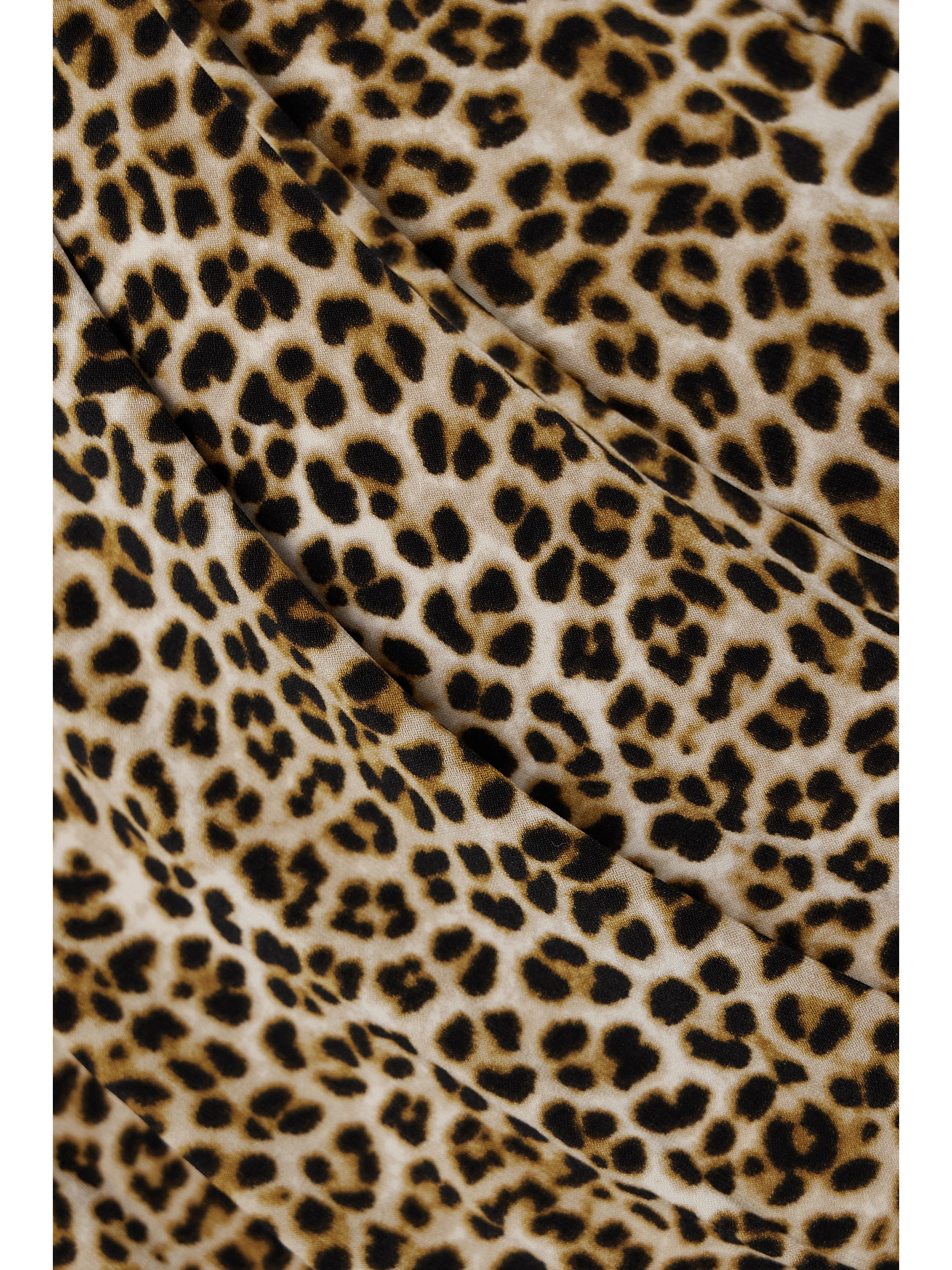 Norma Kamali Diana strapless ruched asymmetric leopard-print stretch-jersey midi dress