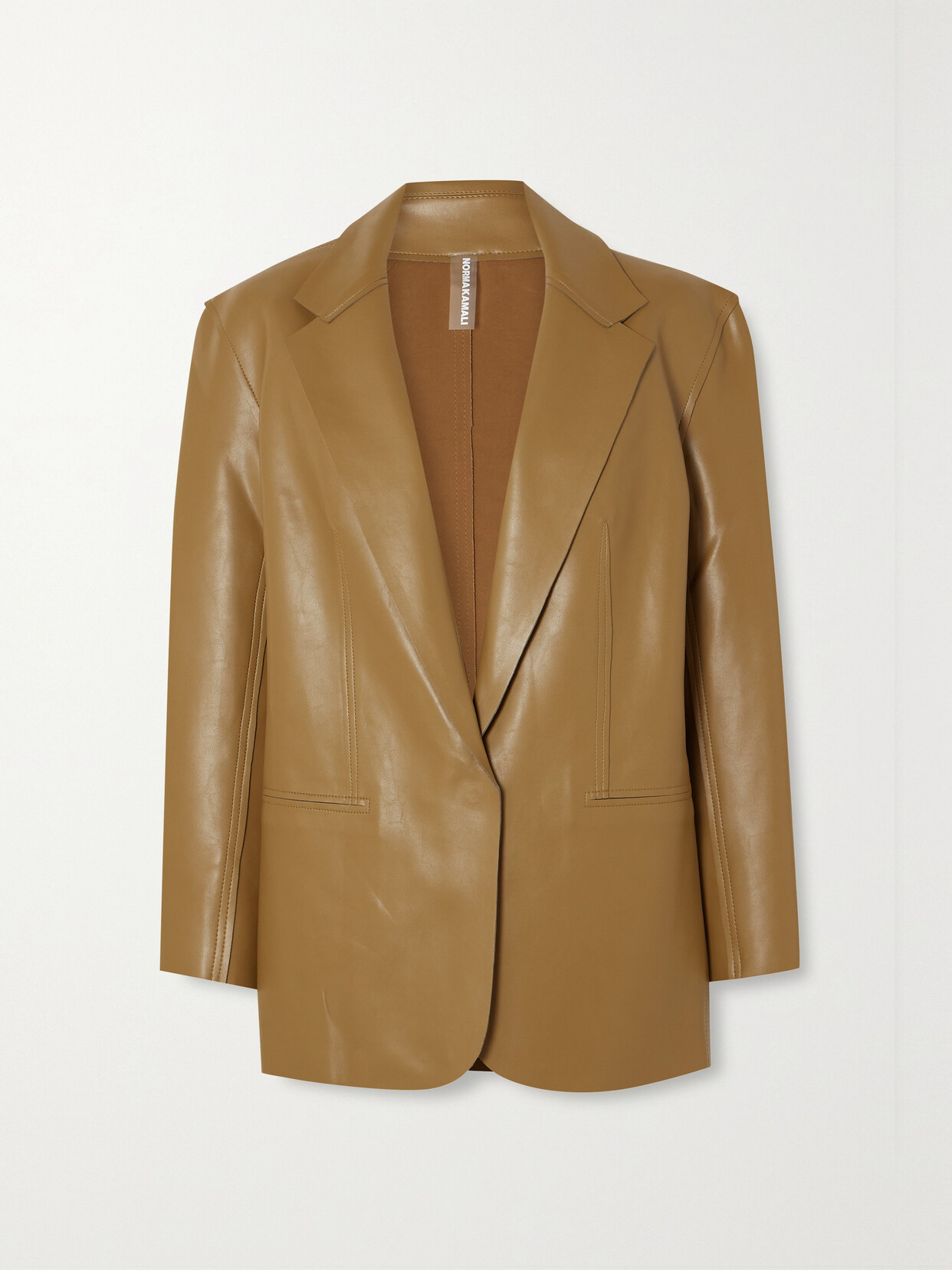 Norma Kamali - Vegan Leather Blazer - Brown