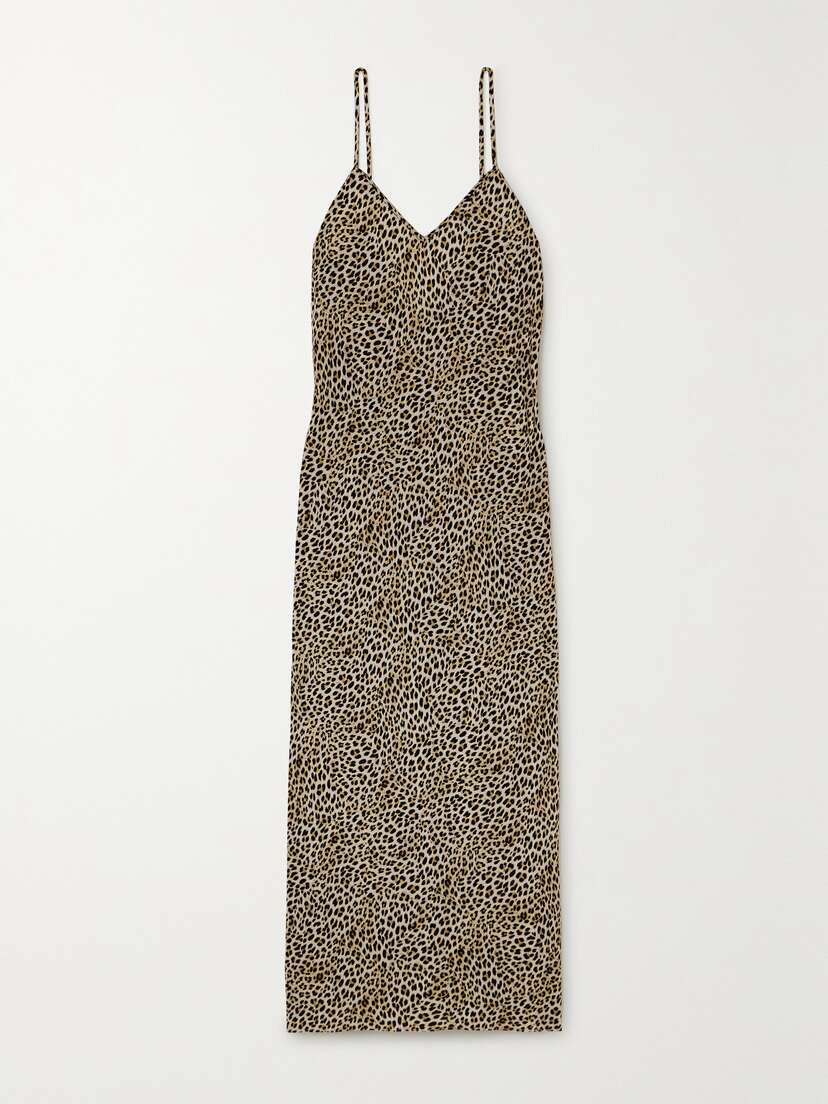 Norma Kamali Leopard-print Georgette Midi Dress - x large