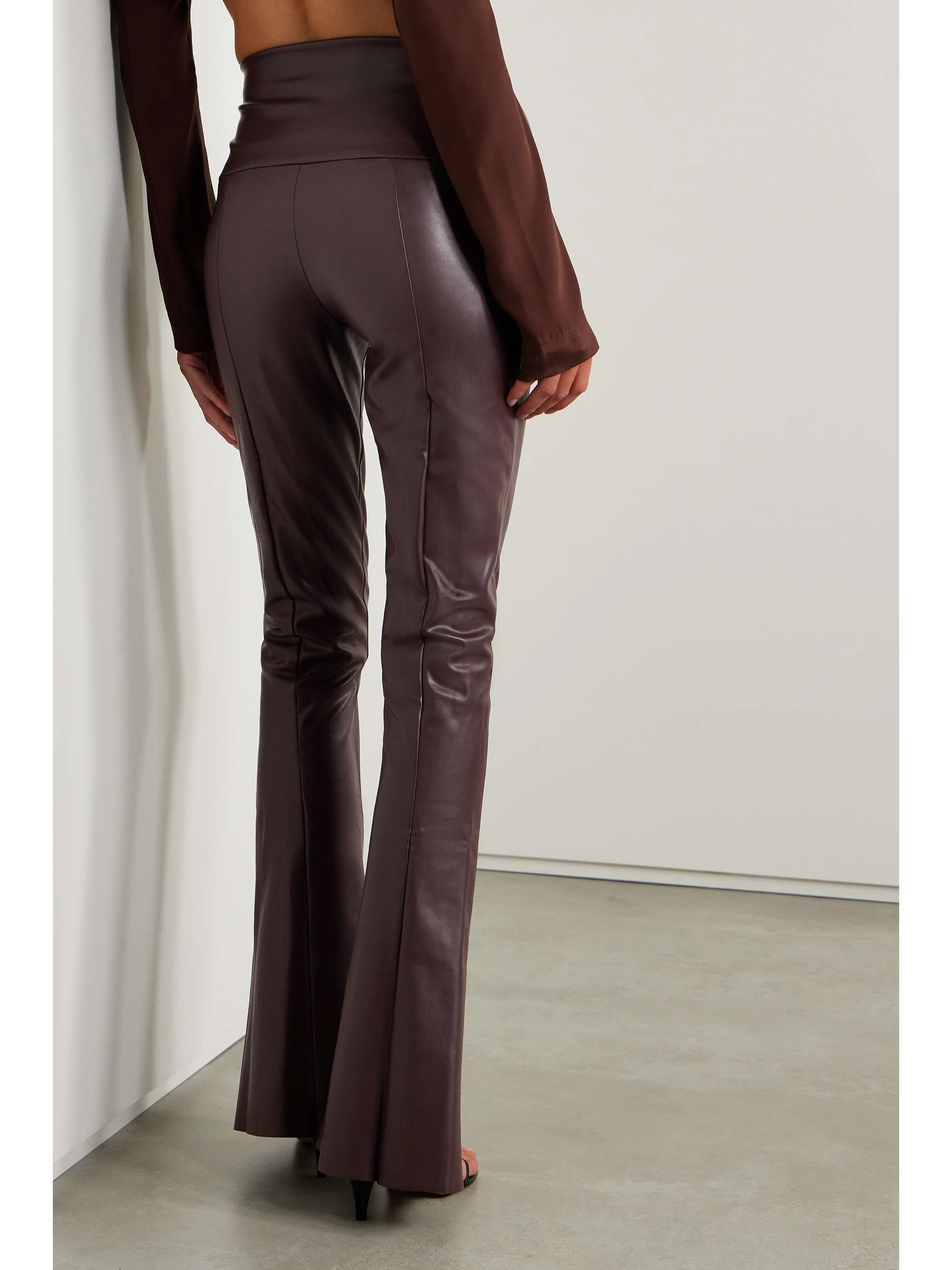 NORMA KAMALI Spat vegan leather flared leggings | NET-A-PORTER