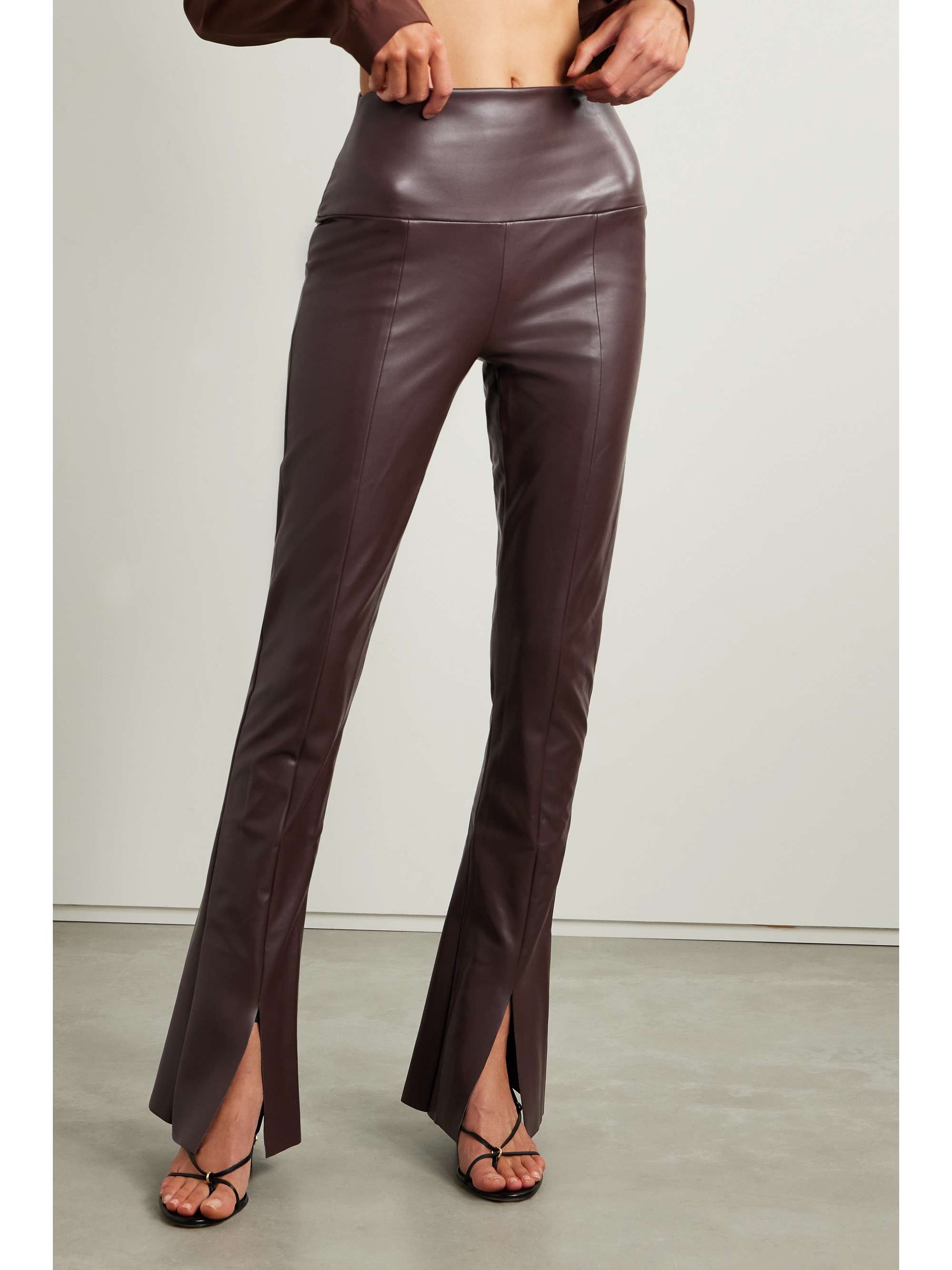 NORMA KAMALI Spat vegan leather flared leggings | NET-A-PORTER