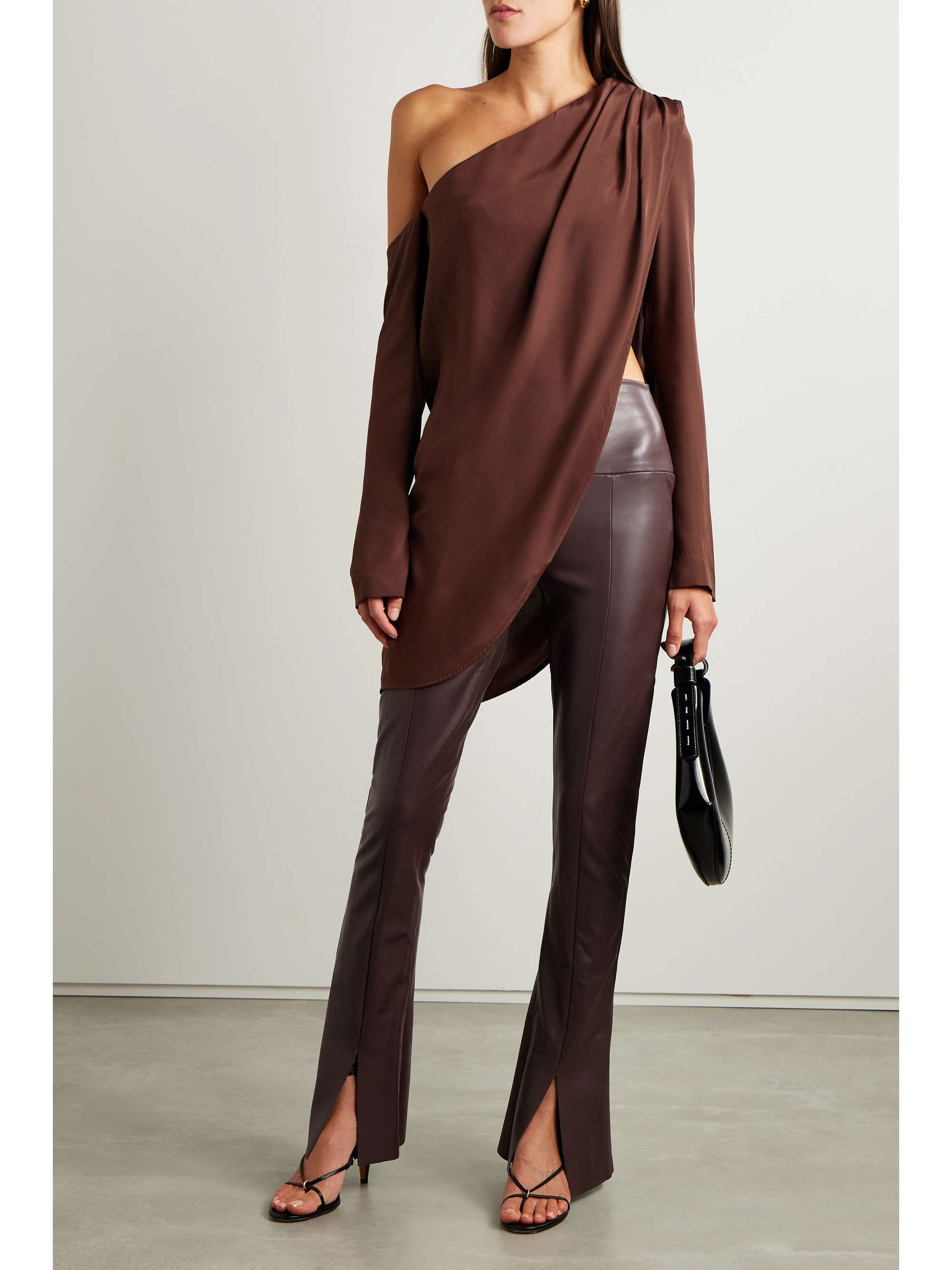 NORMA KAMALI Spat vegan leather flared leggings | NET-A-PORTER