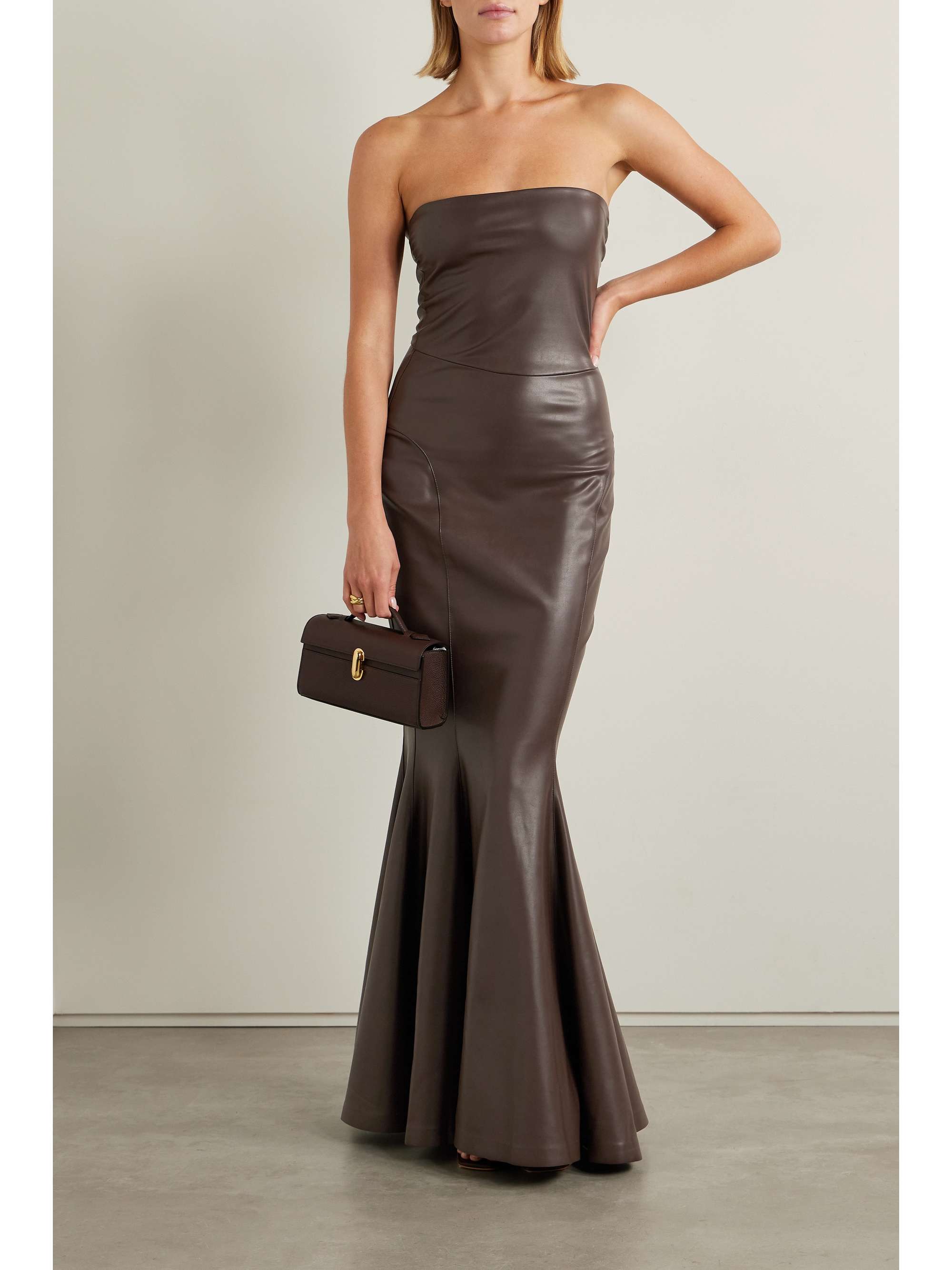 leather maxi dress