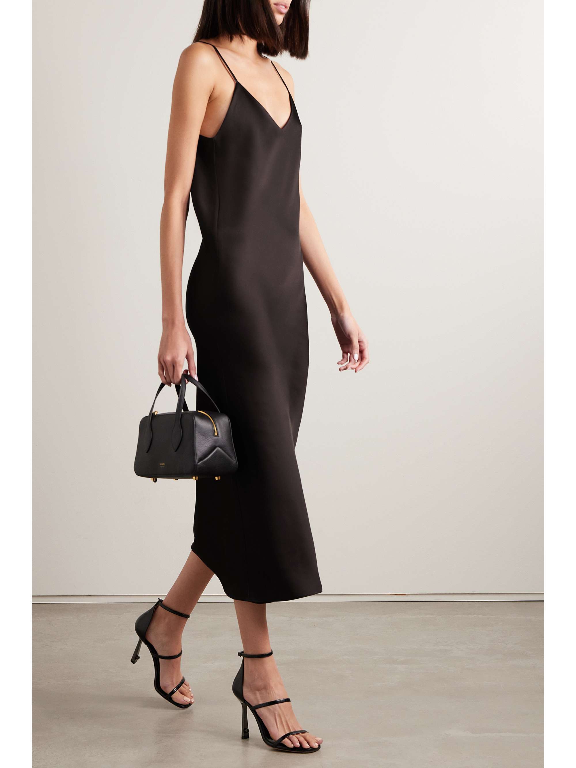 NORMA KAMALI Satin midi dress | NET-A-PORTER