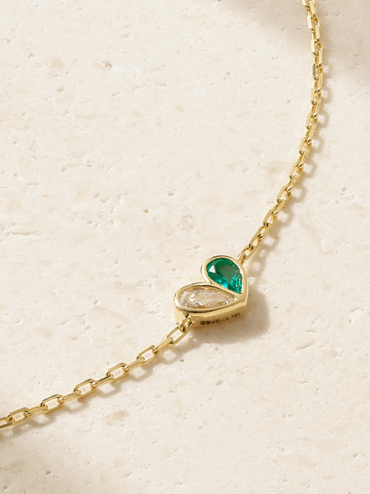 Gemella Mini Sweetheart 18-karat Gold, Diamond And Emerald Bracelet In Gold