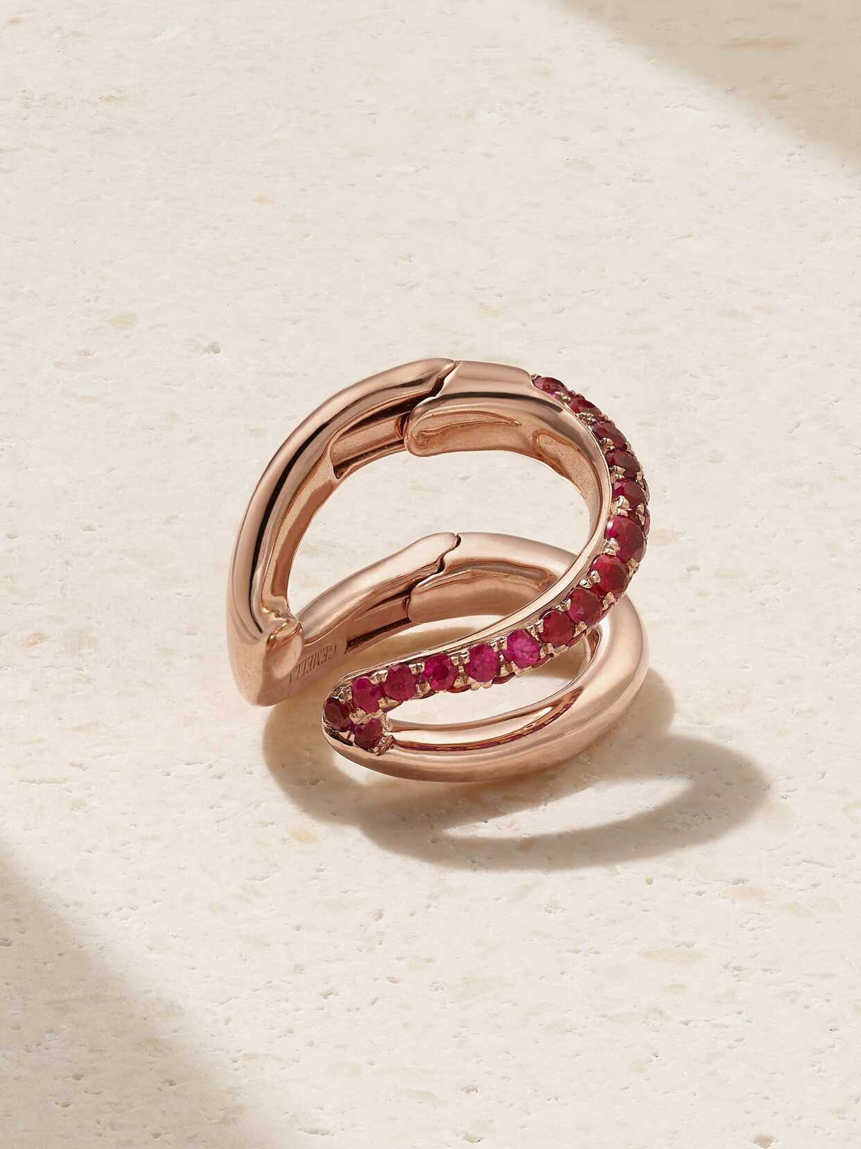 Gemella Intertwin 18-karat Rose Gold Ruby Ear Cuff