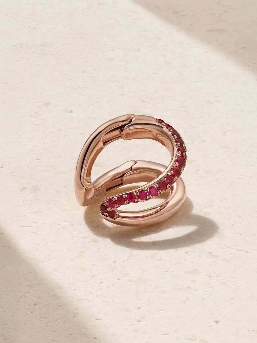 Gemella Intertwin 18-karat Rose Gold Ruby Ear Cuff