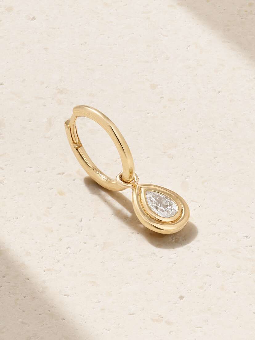 Gemella Double Bubble 18-karat Gold Diamond Single Hoop Earring