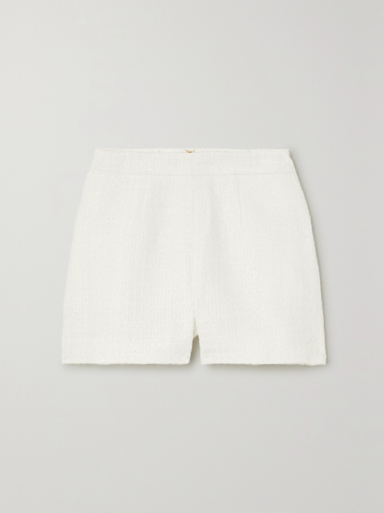 L'Agence - Ashton Bouclé Straight-leg Shorts - White