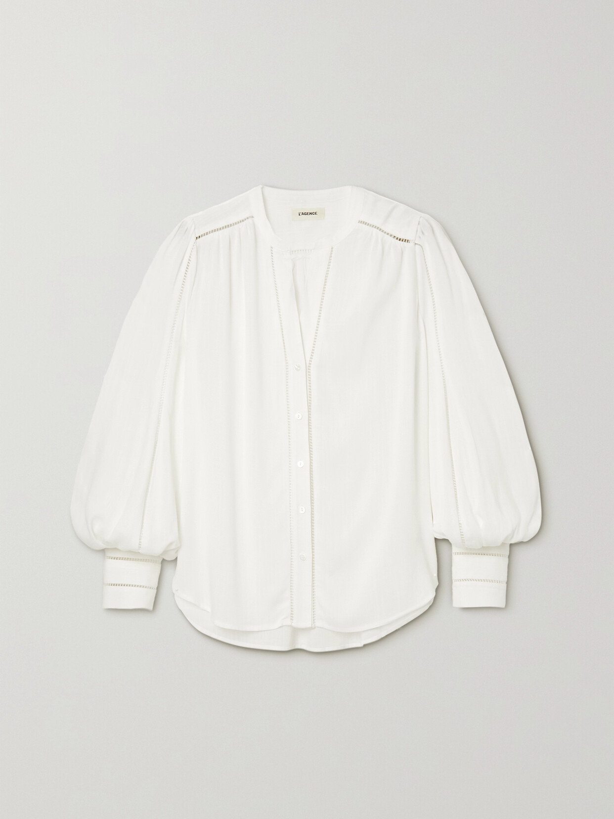 Shop L Agence Kiera Woven Blouse In White