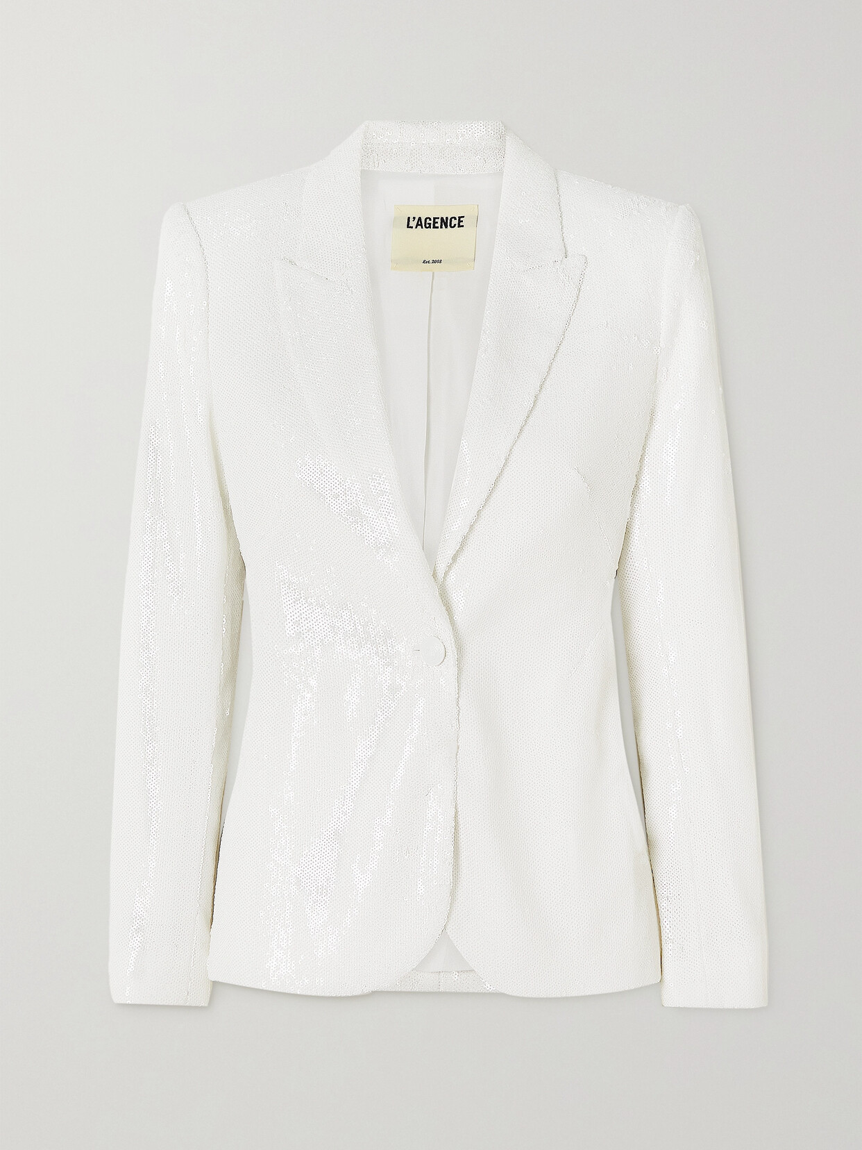 L'Agence - Clementine Sequined Stretch-crepe Blazer - White