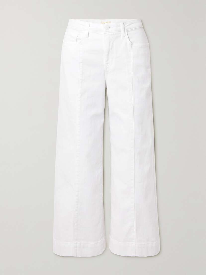 L'Agence Houston Cropped Wide-leg Jeans