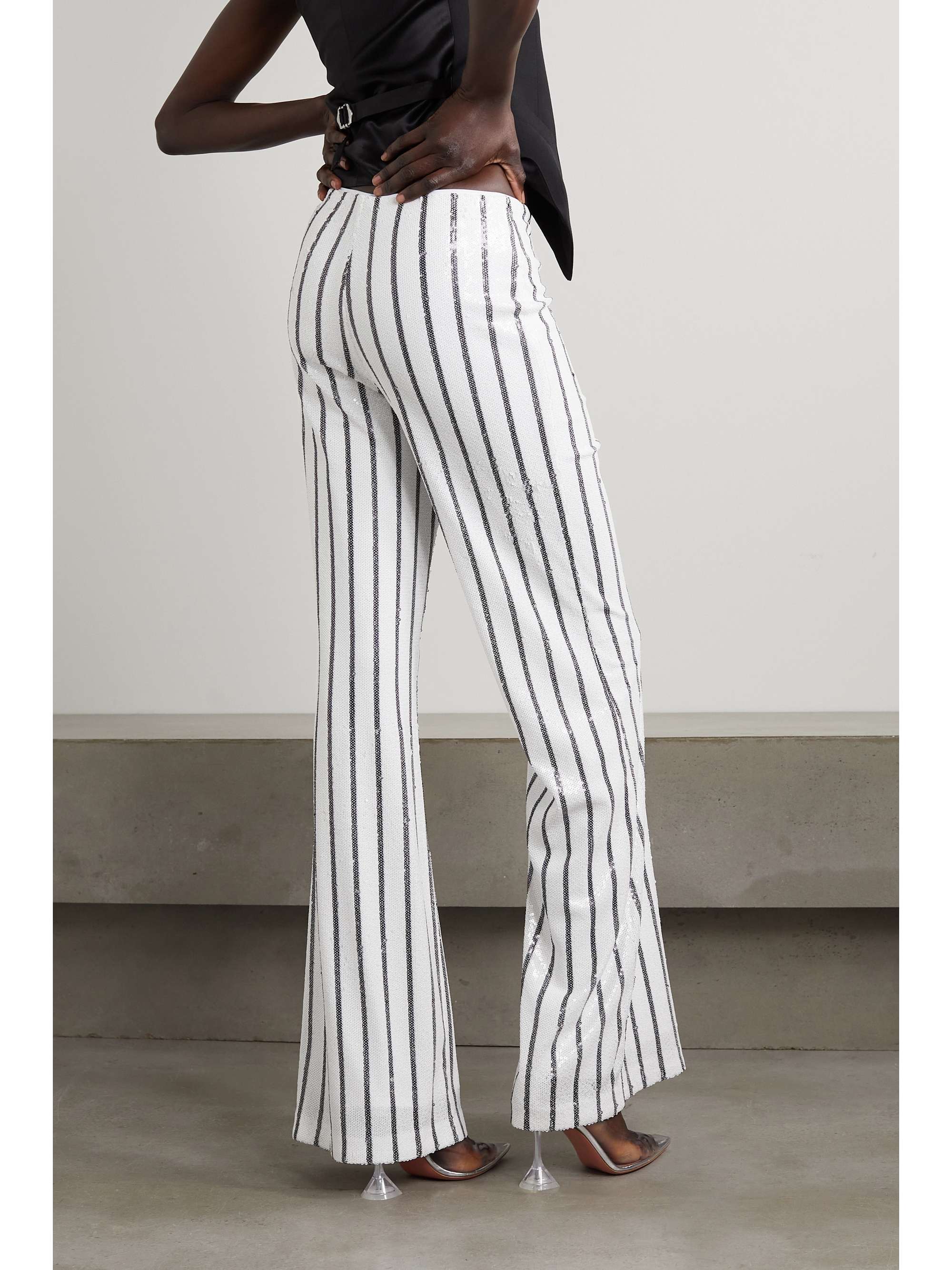 L'AGENCE Sapphire striped sequined slim-leg crepe pants | NET-A-PORTER