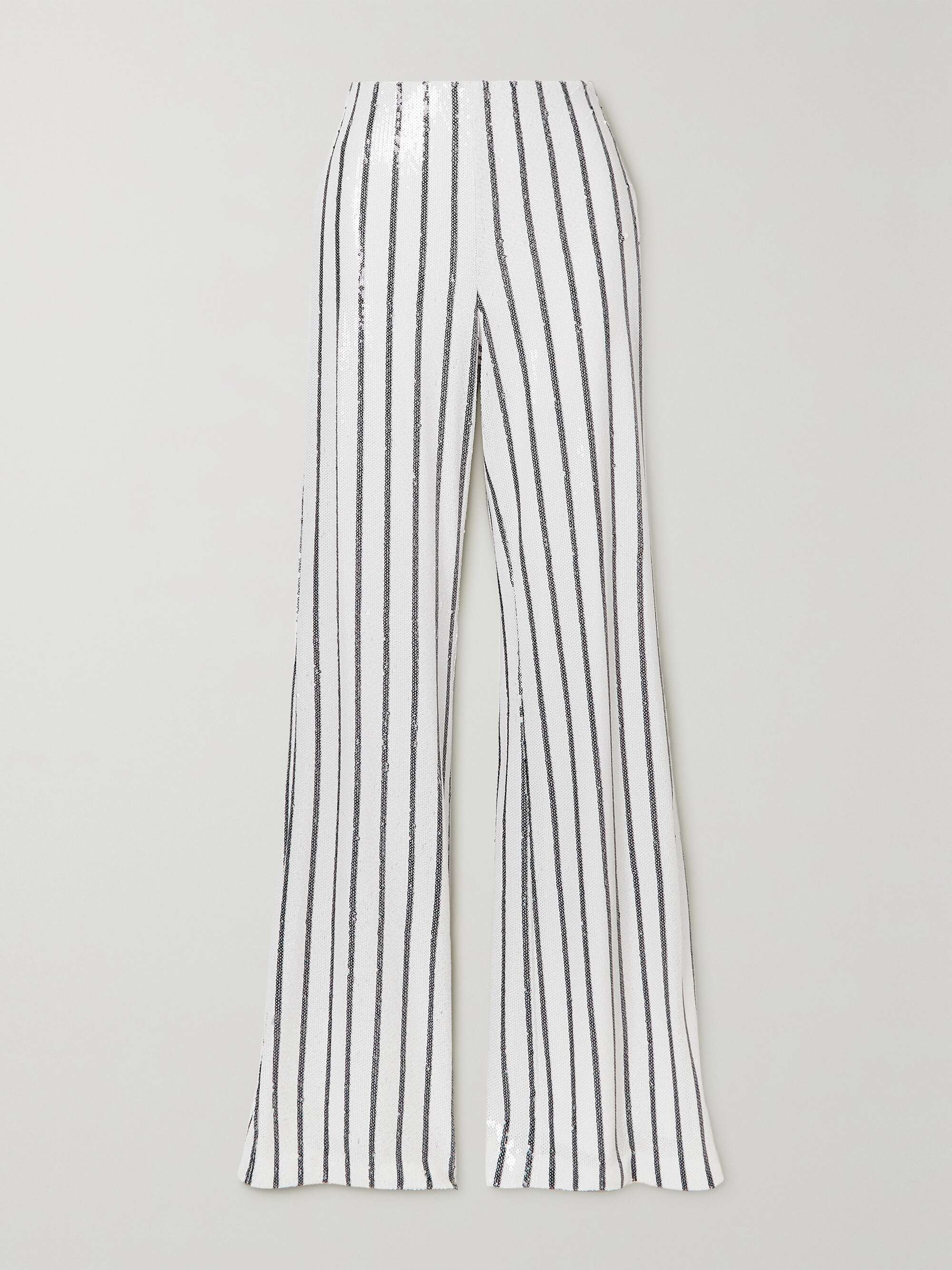 L'AGENCE Size 25 Black Silver Stripe Bell High Rise Flare Pants 