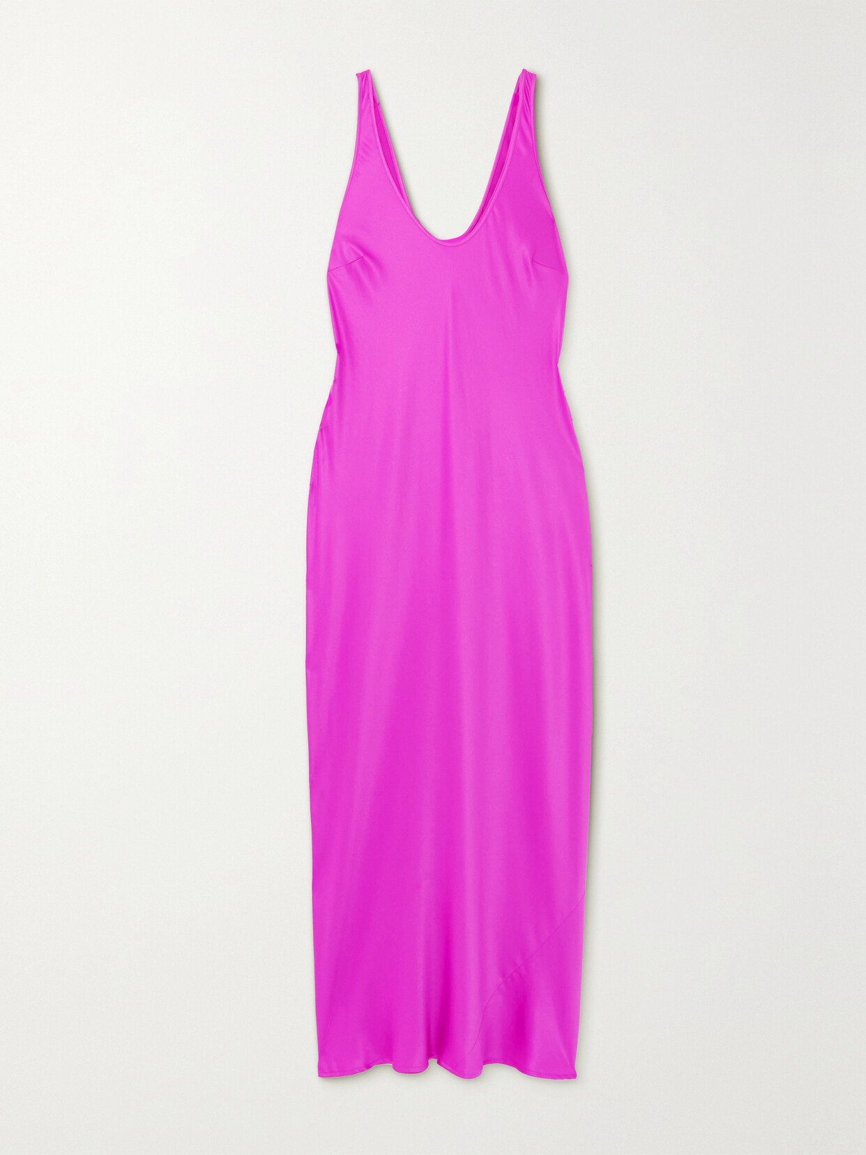 Shop L Agence Akiya Satin Midi Dress In Purple