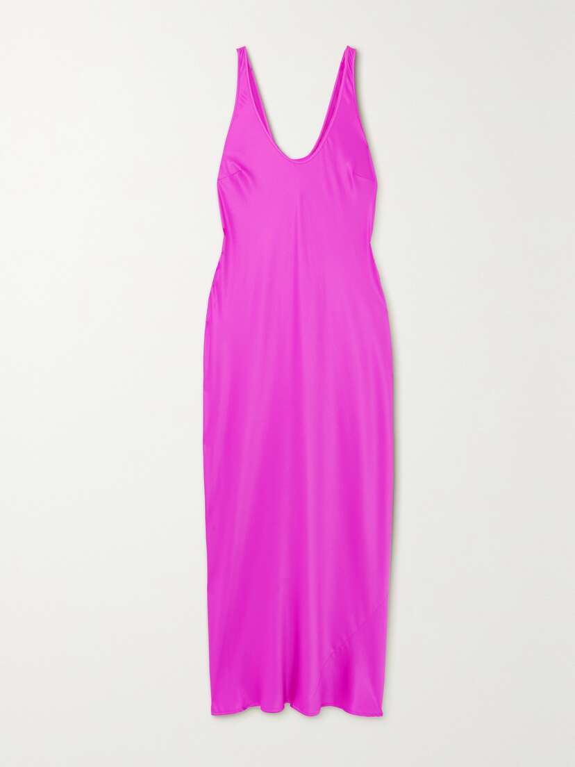 L'Agence Akiya Satin Midi Dress