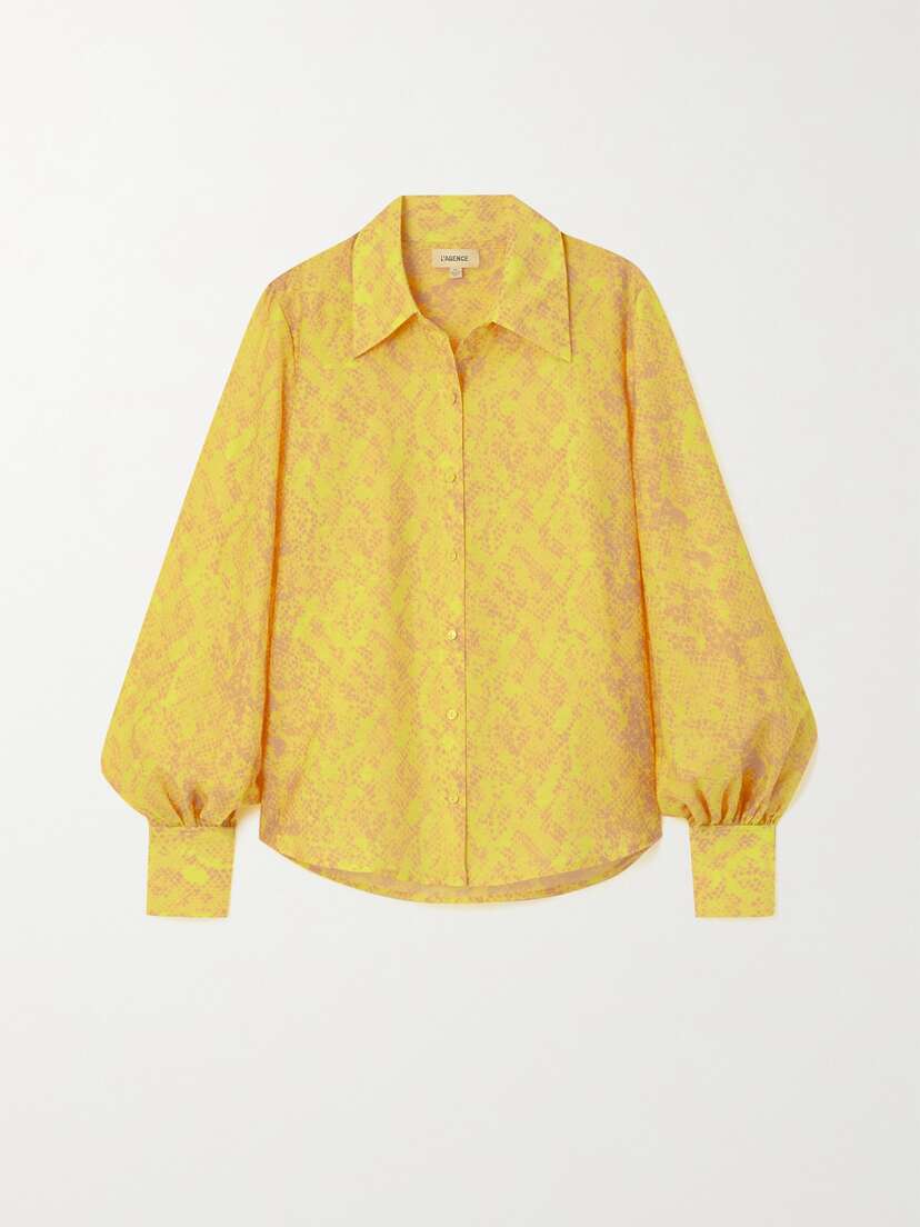 L'Agence Jayleen Printed Tencel-blend Blouse
