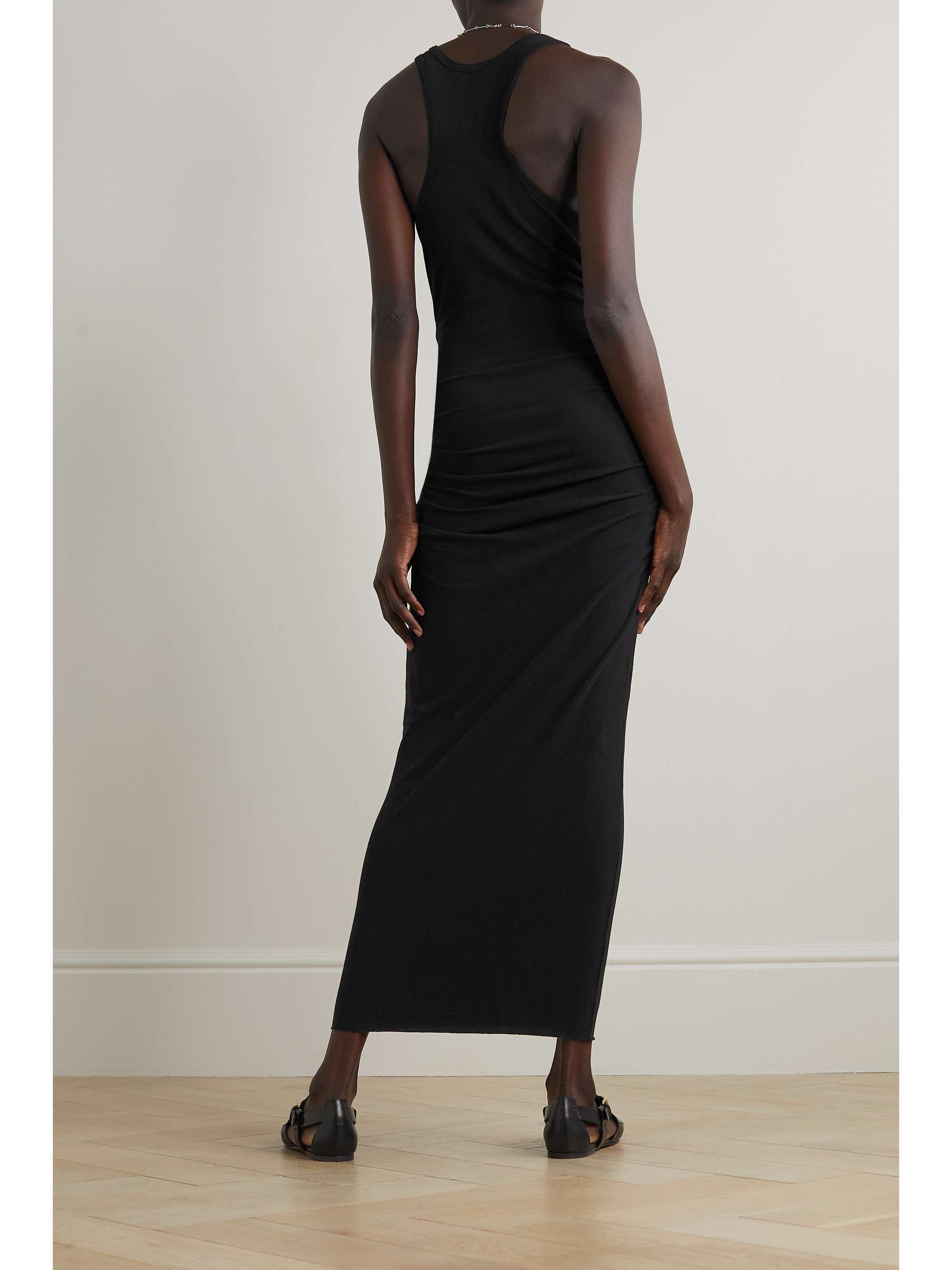 JAMES PERSE Horizon ruched stretchcotton jersey midi dress NETAPORTER