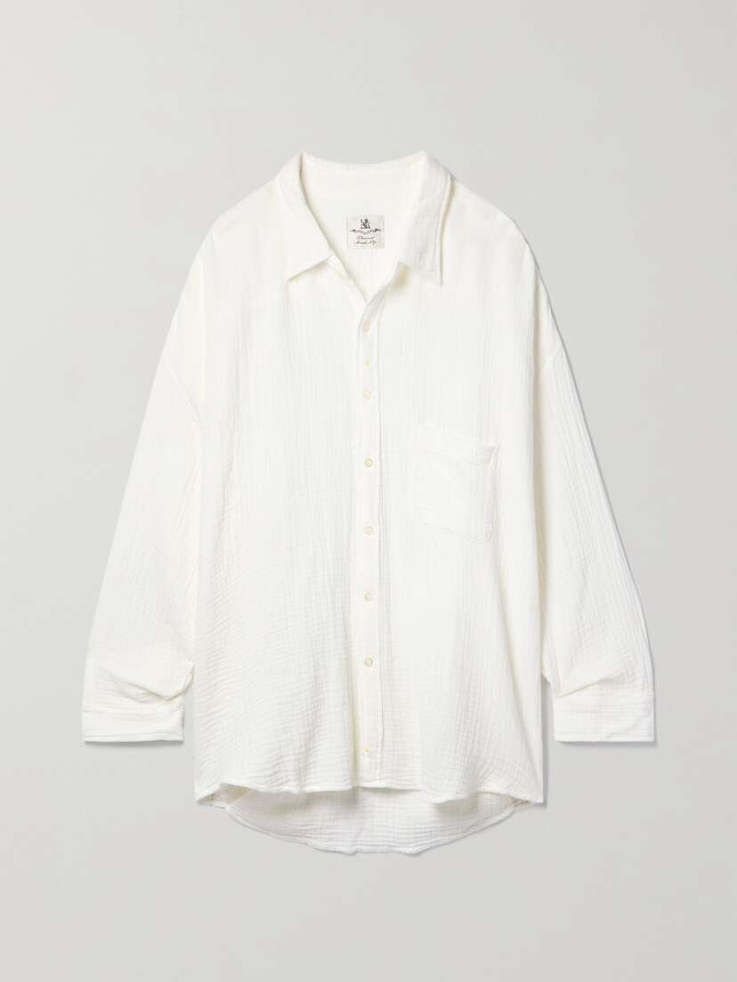 Denimist Oversized Cotton-seersucker Shirt - x large