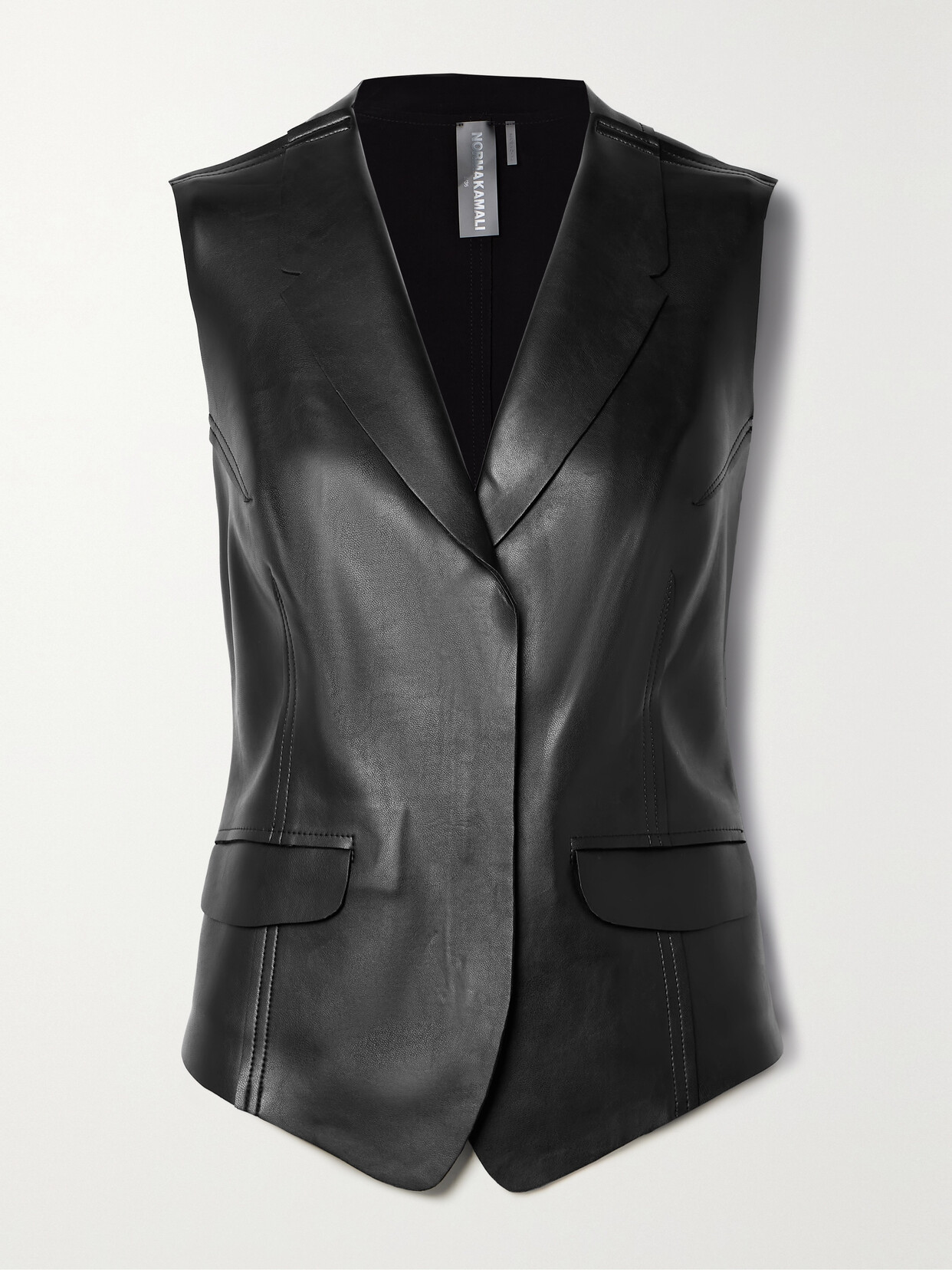 Norma Kamali - Vegan Leather Vest - Black