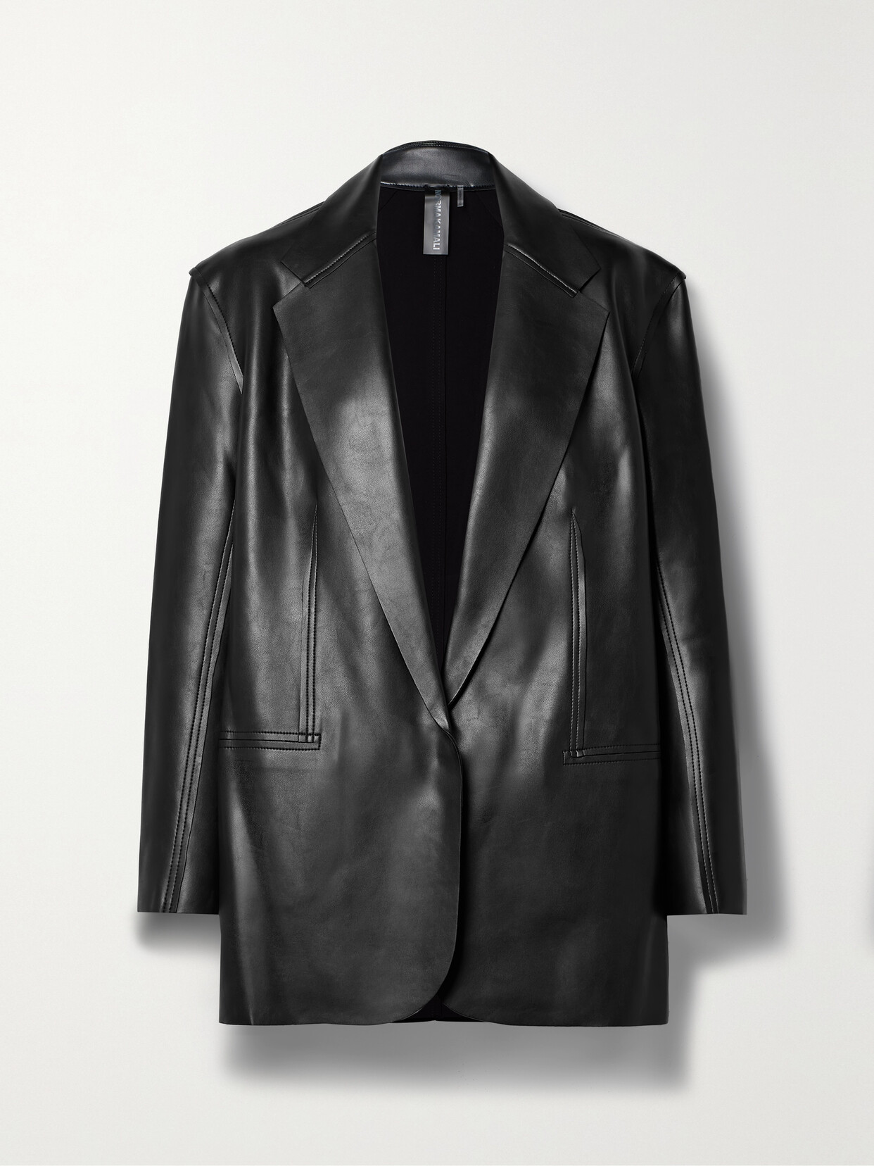 Norma Kamali - Oversized Vegan Leather Blazer - Black